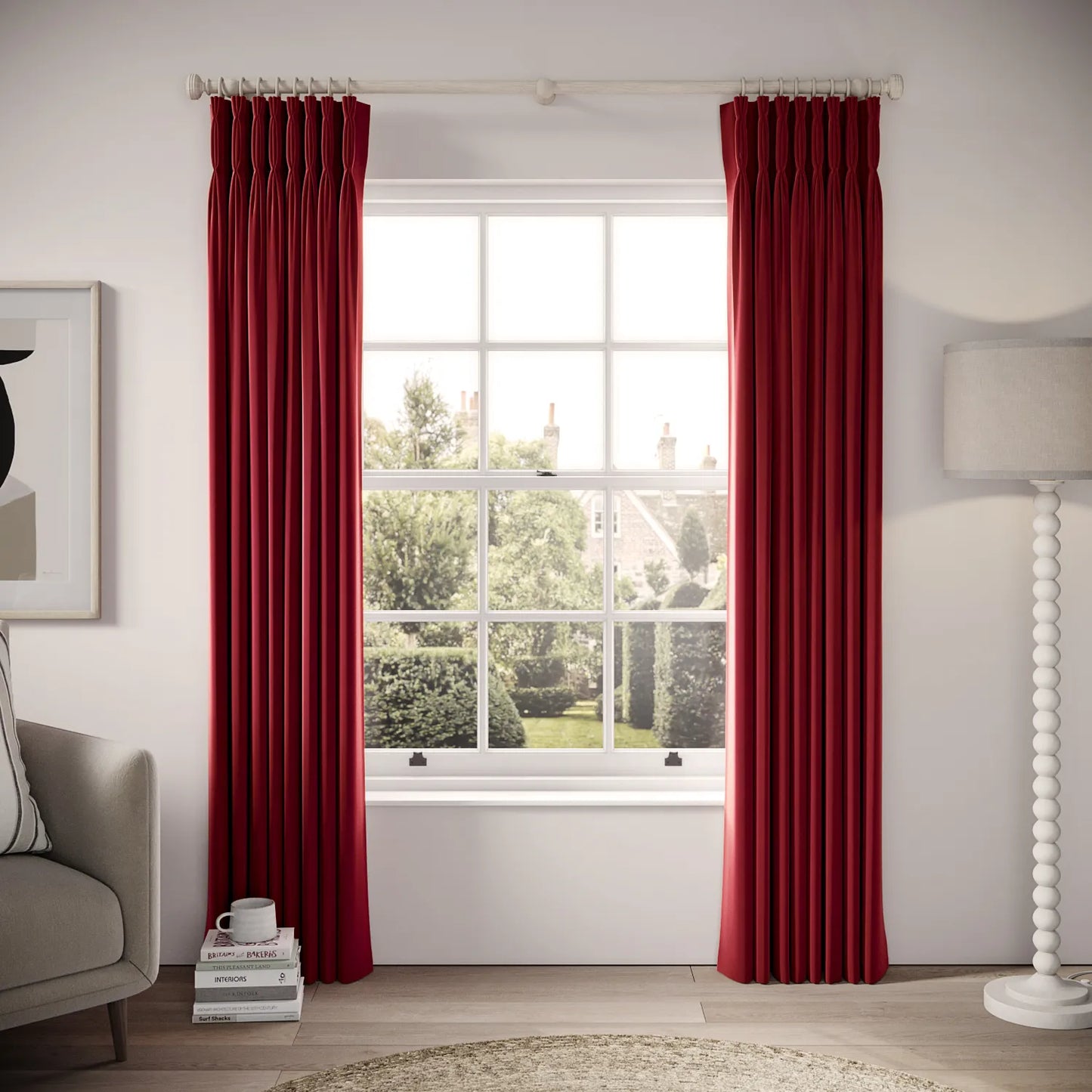 Double Dutch Curtains - Soft Velvet - Ruby Tuesday