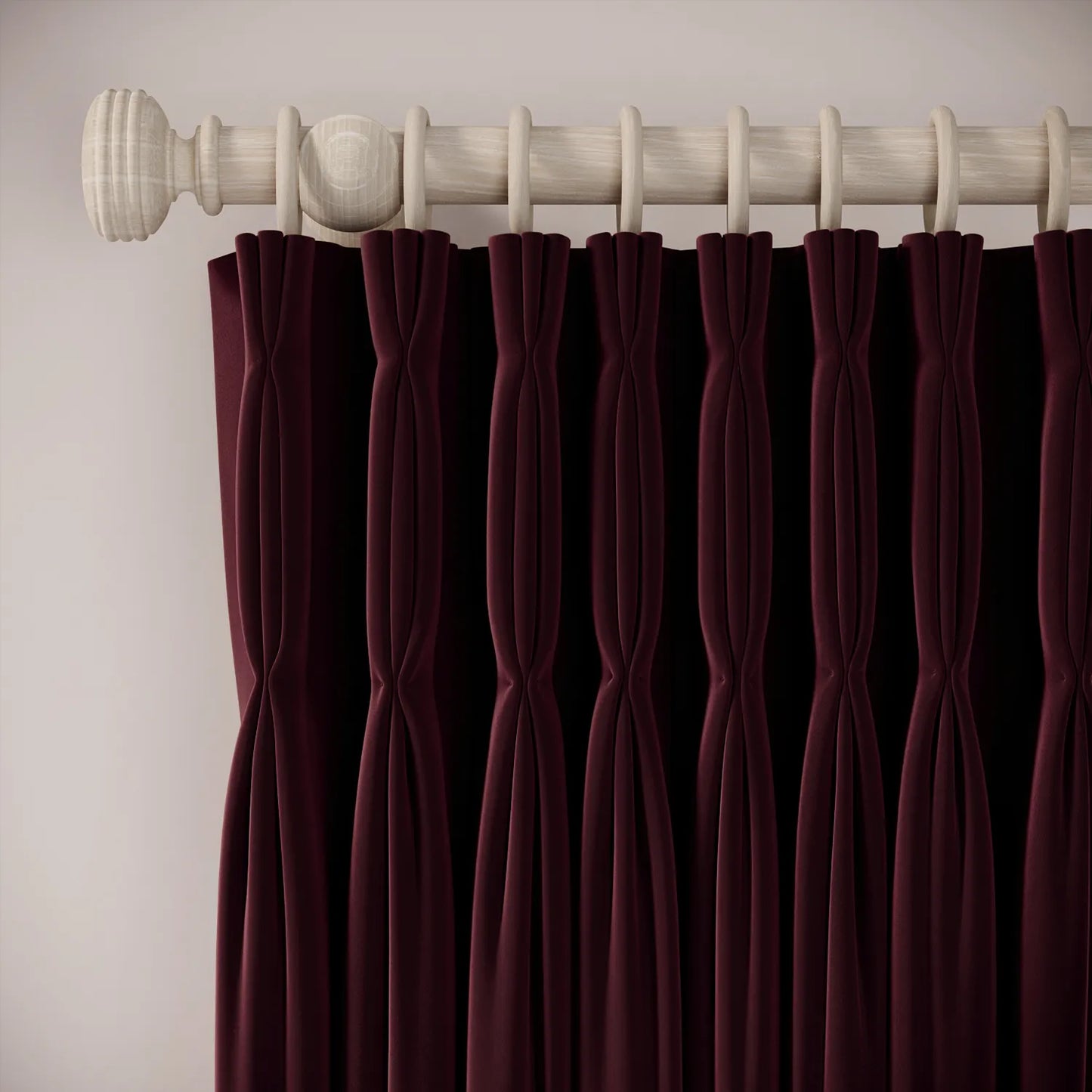 Double Dutch Curtains - Soft Velvet - Tempranillo