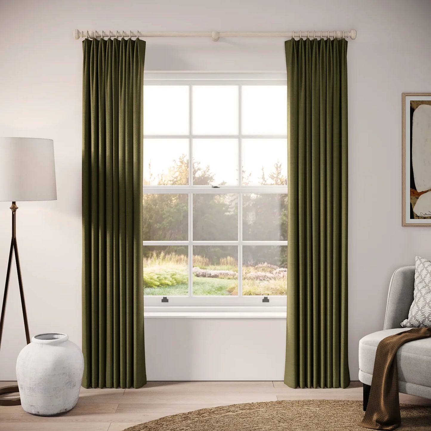 Fido Curtains - Pure Linen - Mossify
