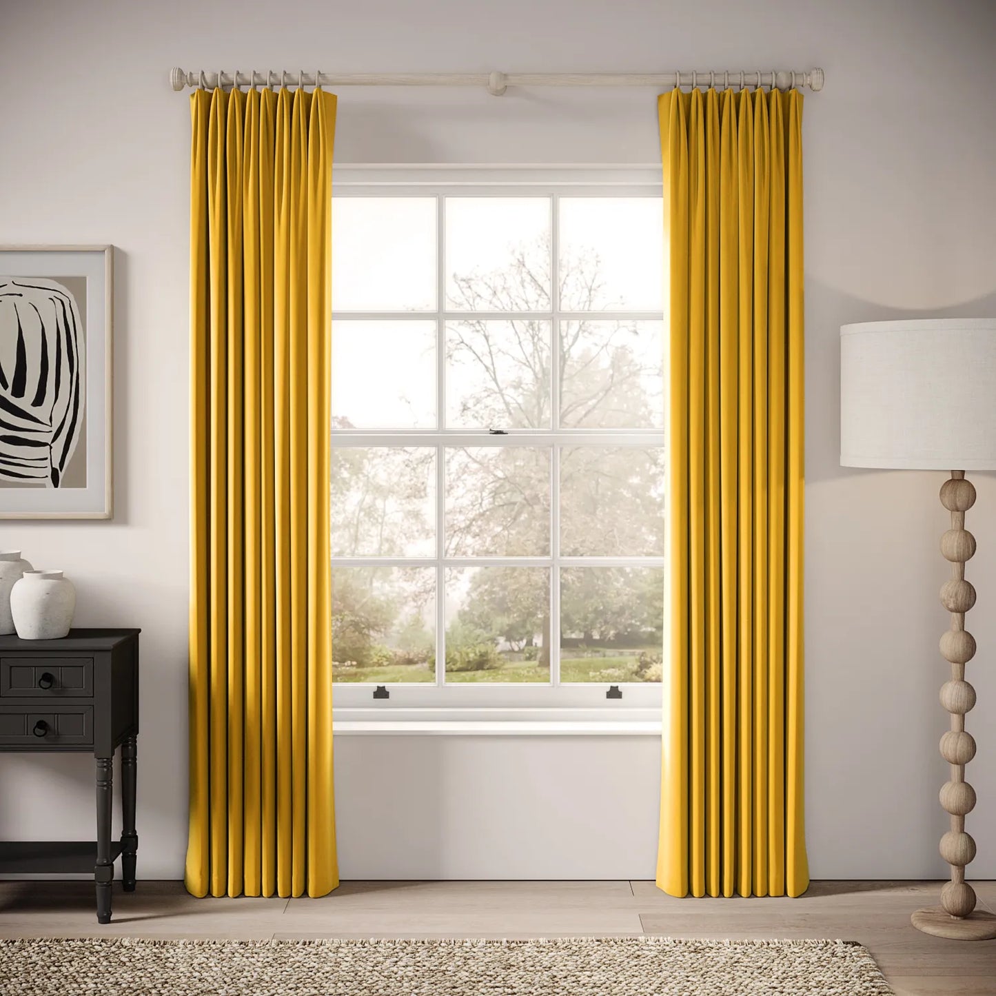 Fido Curtains - Soft Velvet - Mustardseed