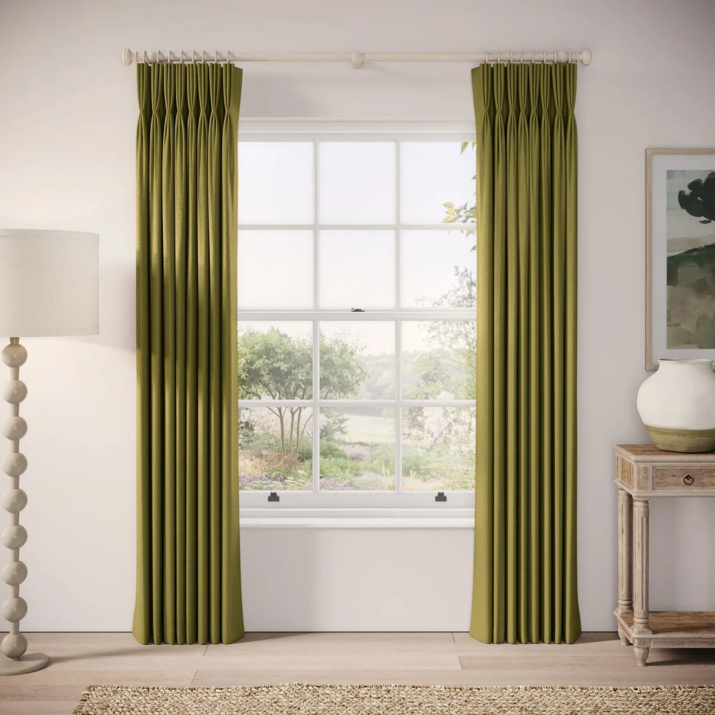 His Nibs Curtains - Eco Weave - Thyme Lord