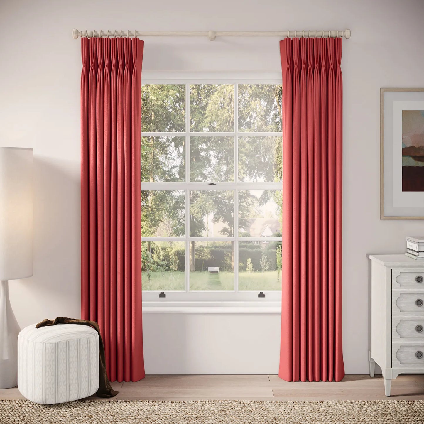 His Nibs Curtains - Linen Blend - Crimsonite