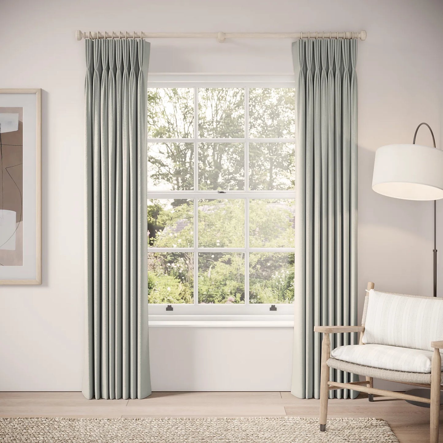 His Nibs Curtains - Linen Blend - Villa Blue