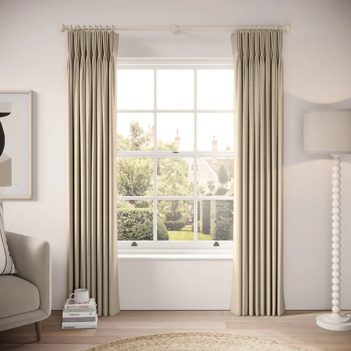 His Nibs Curtains - Pure Linen - Biscotti