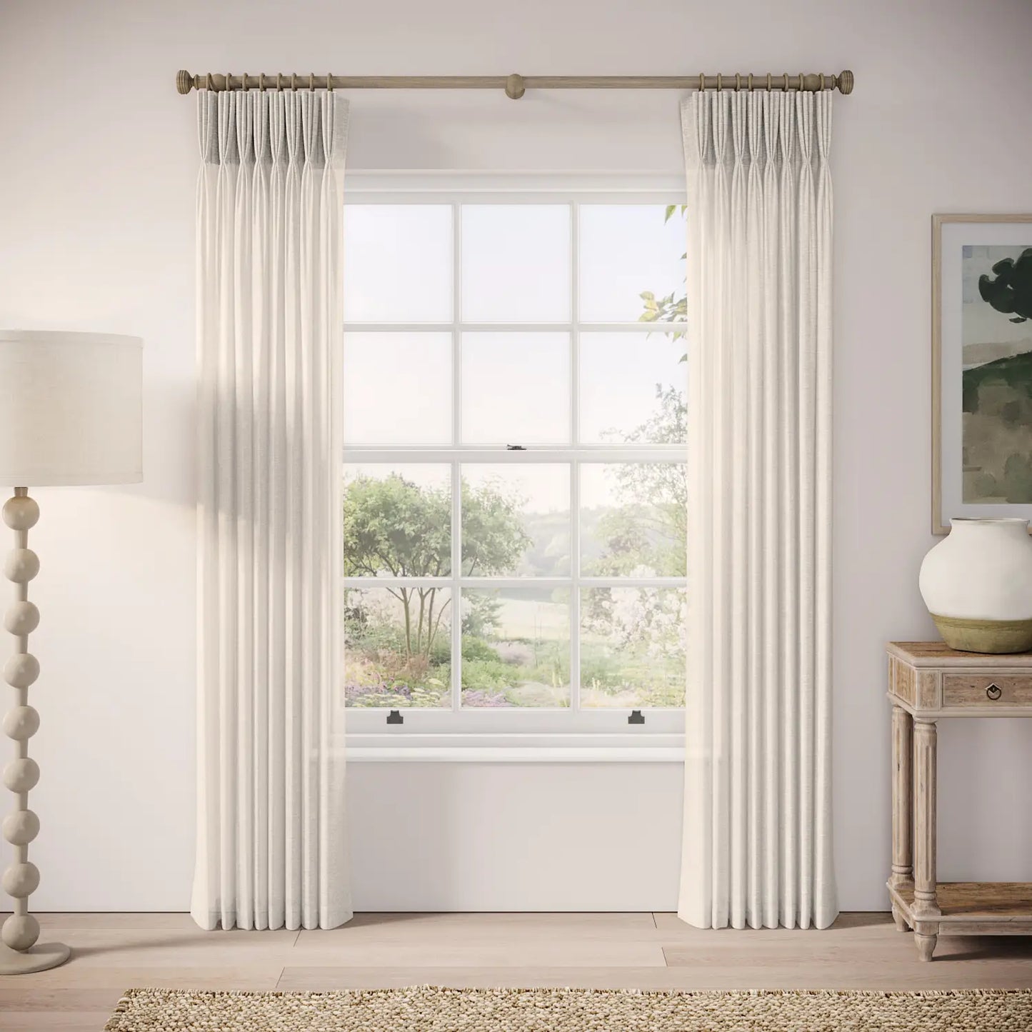 His Nibs Curtains - Slubby Sheer - Lighthouse