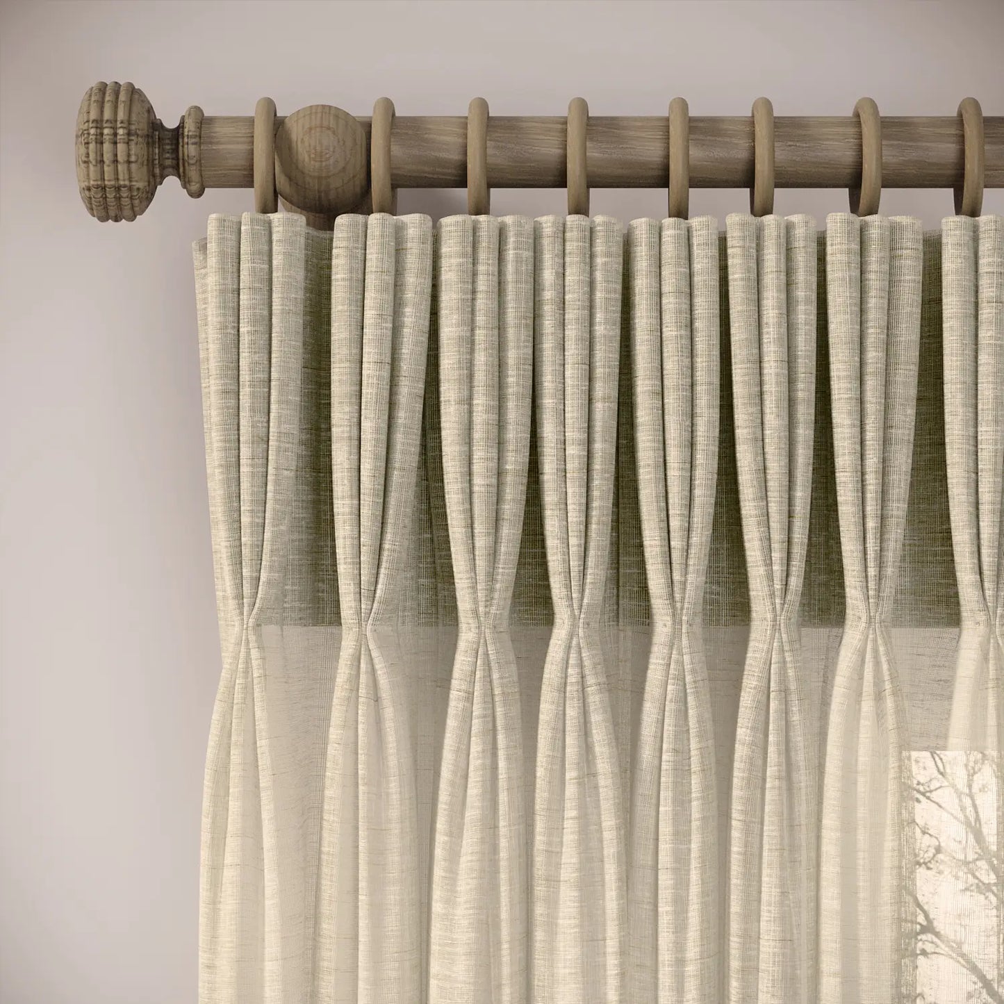 His Nibs Curtains - Slubby Sheer - Nutty