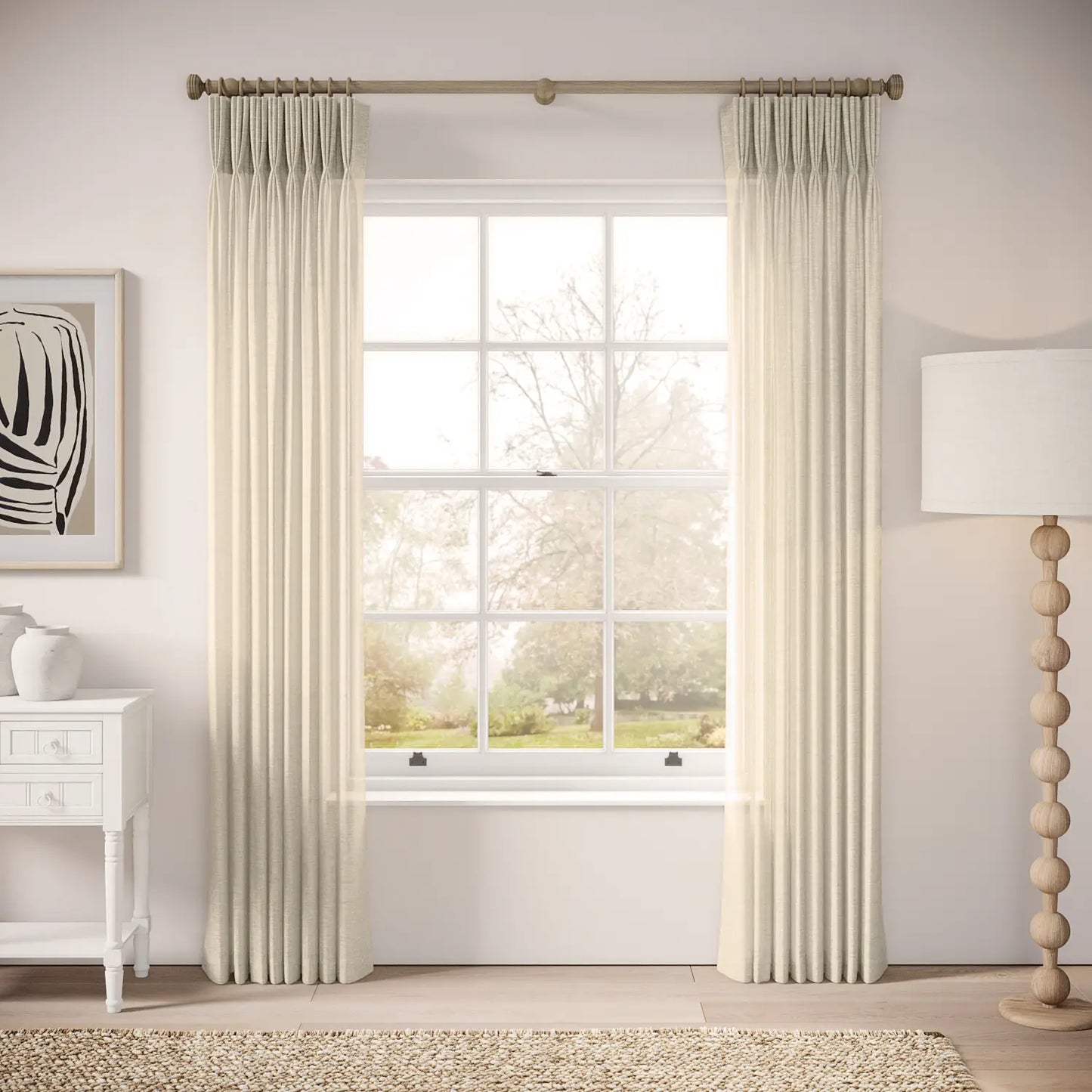 His Nibs Curtains - Slubby Sheer - Nutty