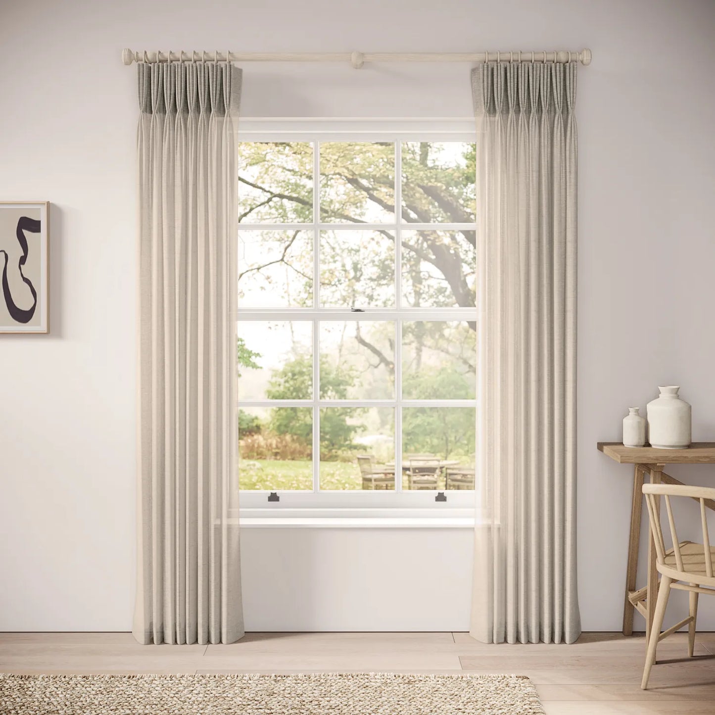 His Nibs Curtains - Slubby Sheer - Oatmilk