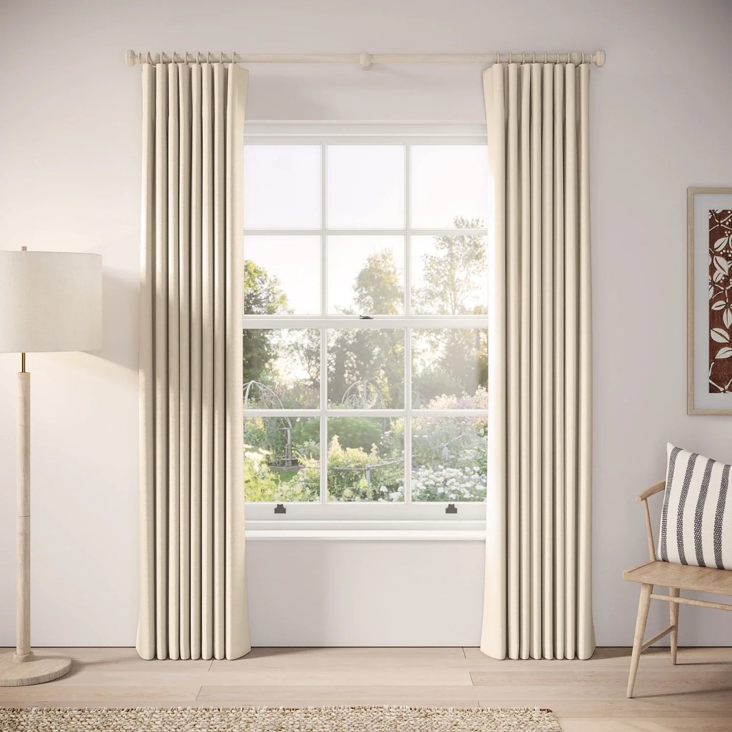 Lazy Sunday Curtains - Linen Blend - Ostrich Egg