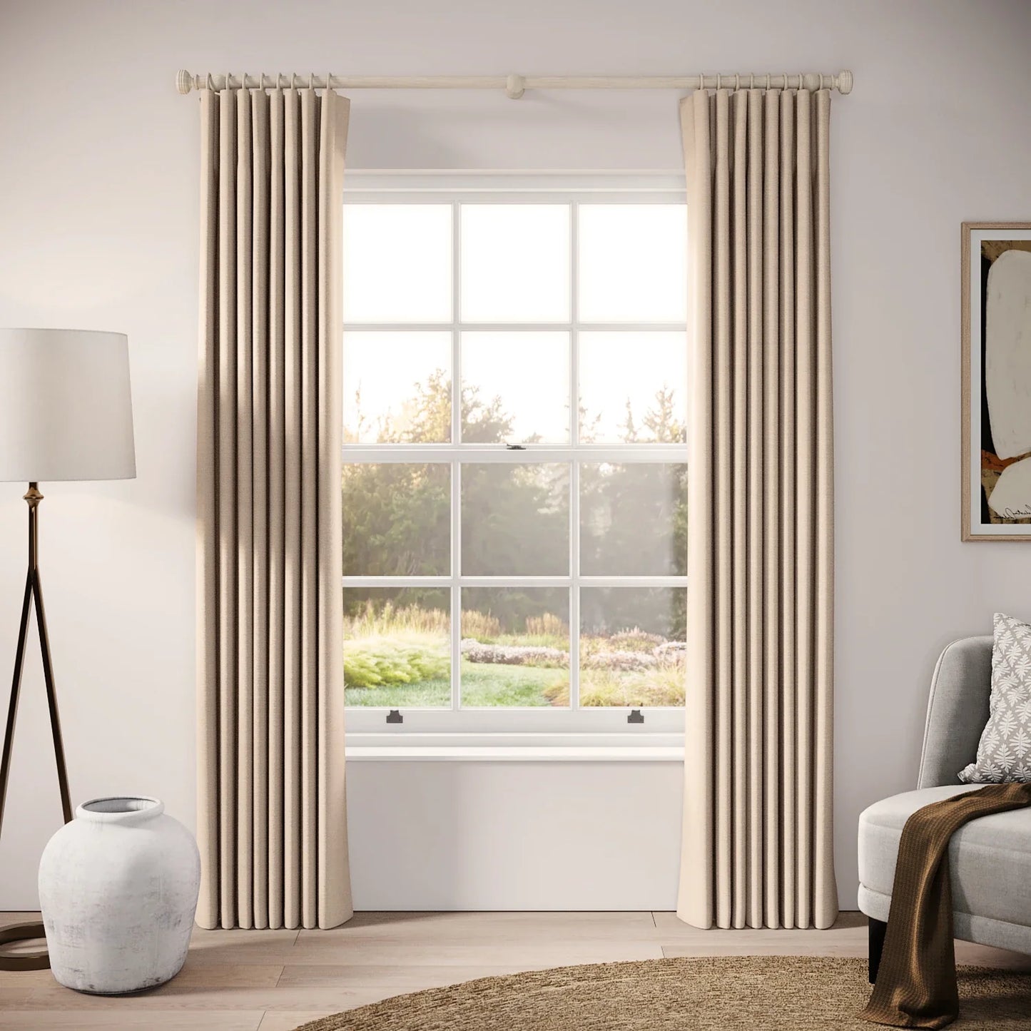 Lazy Sunday Curtains - Pure Linen - Conch