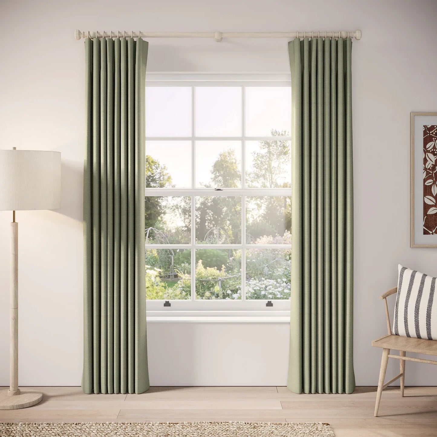 Lazy Sunday Curtains - Pure Linen - Herbal