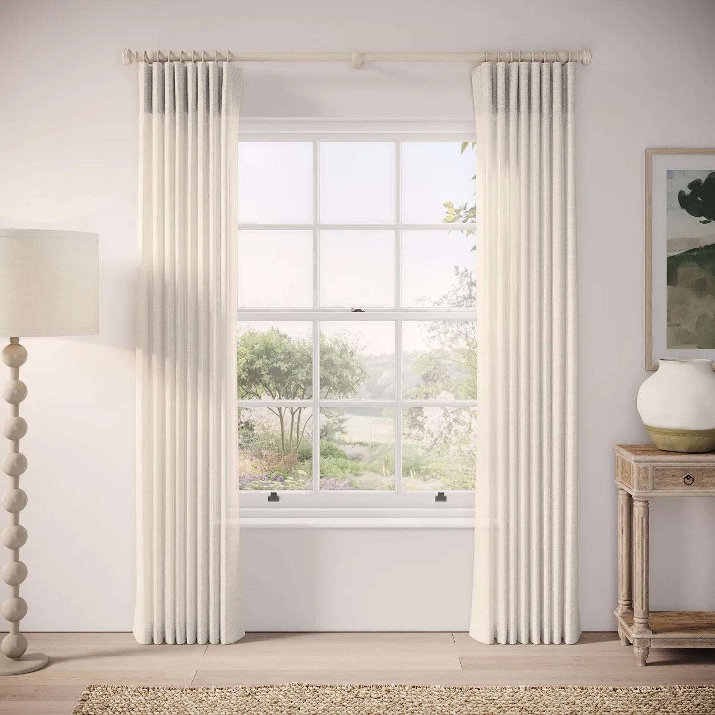 Lazy Sunday Curtains - Slubby Sheer - Lighthouse