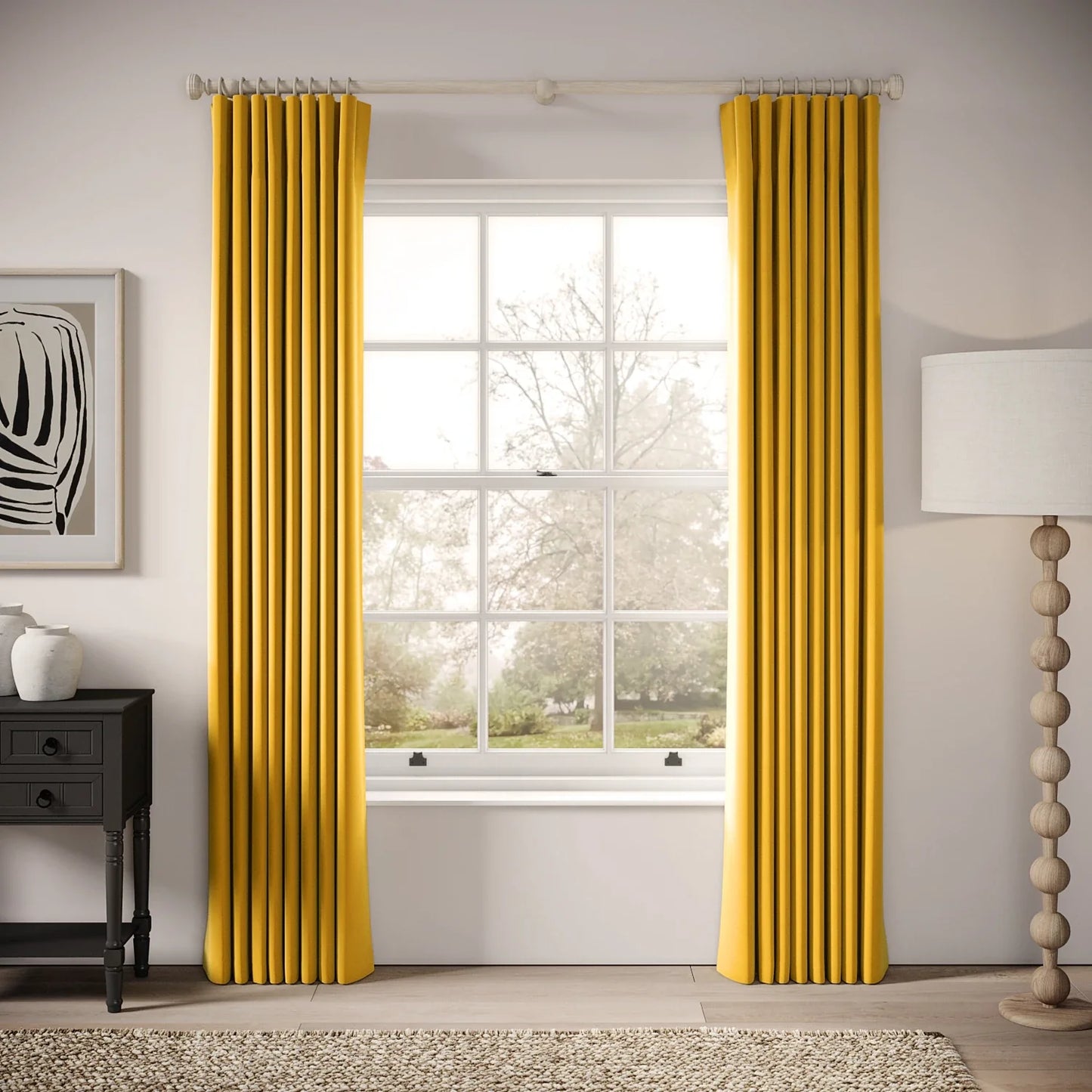 Lazy Sunday Curtains - Soft Velvet - Mustardseed