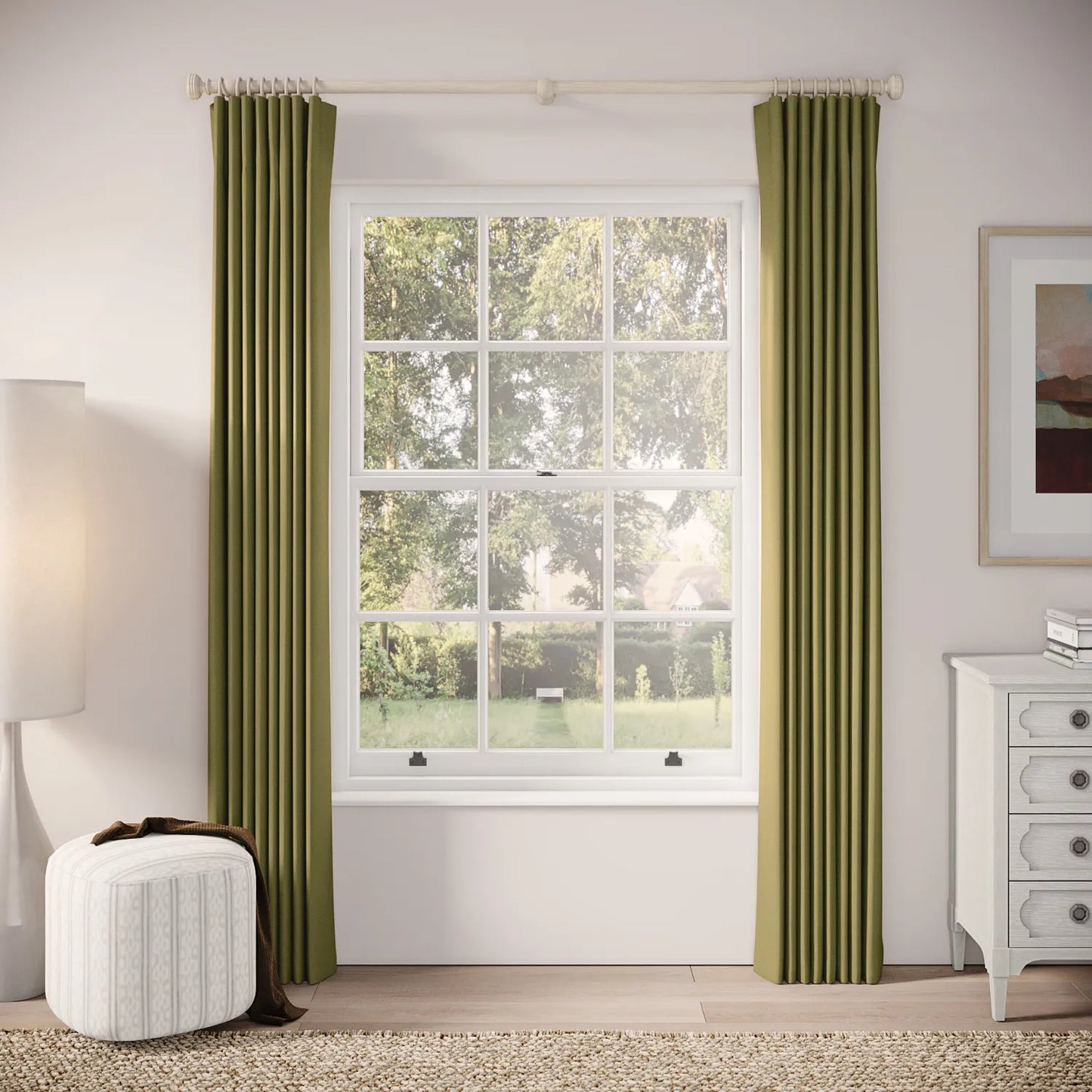 Matchbox Curtains - Brushed Cotton - Cricket
