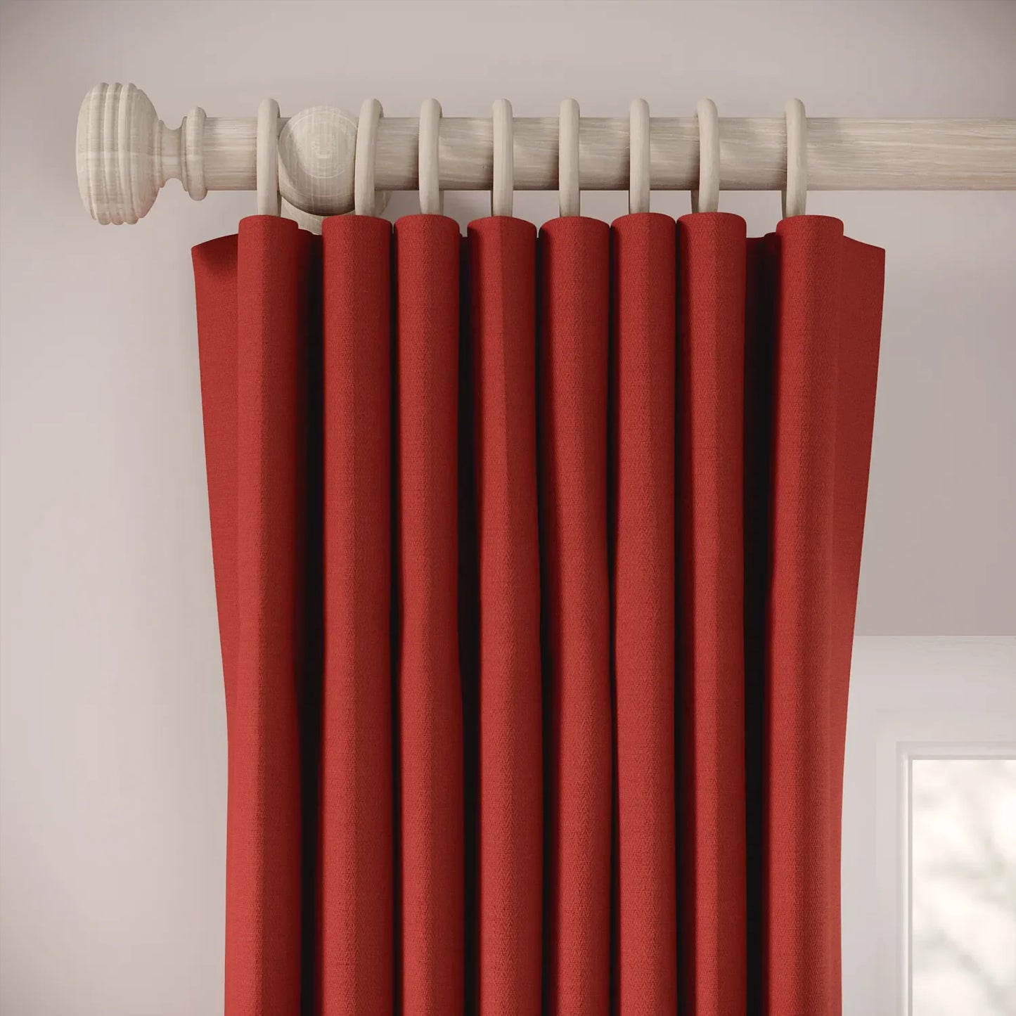 Matchbox Curtains - Linen Blend - Cardinal