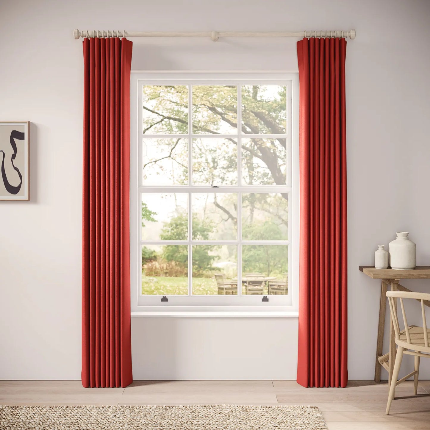 Matchbox Curtains - Linen Blend - Cardinal