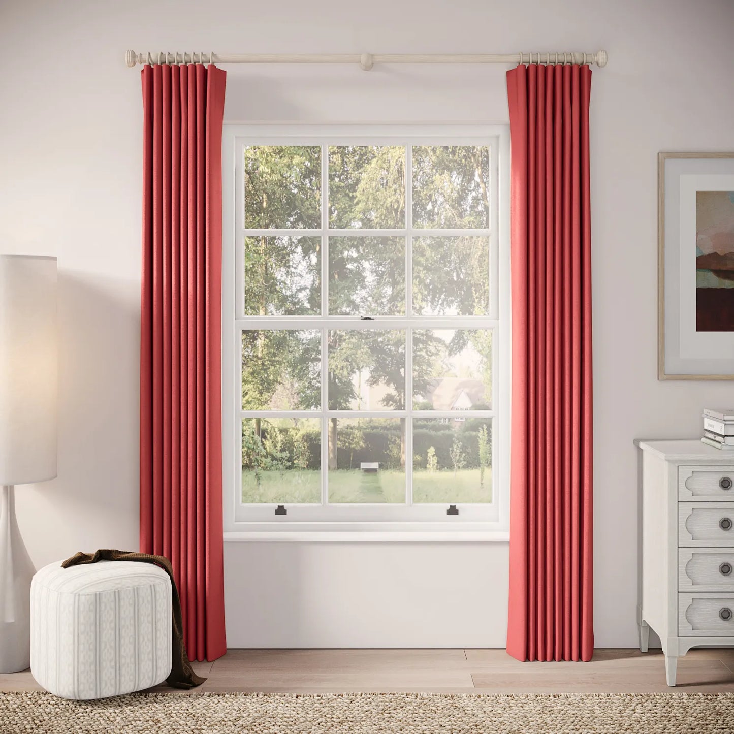 Matchbox Curtains - Linen Blend - Crimsonite