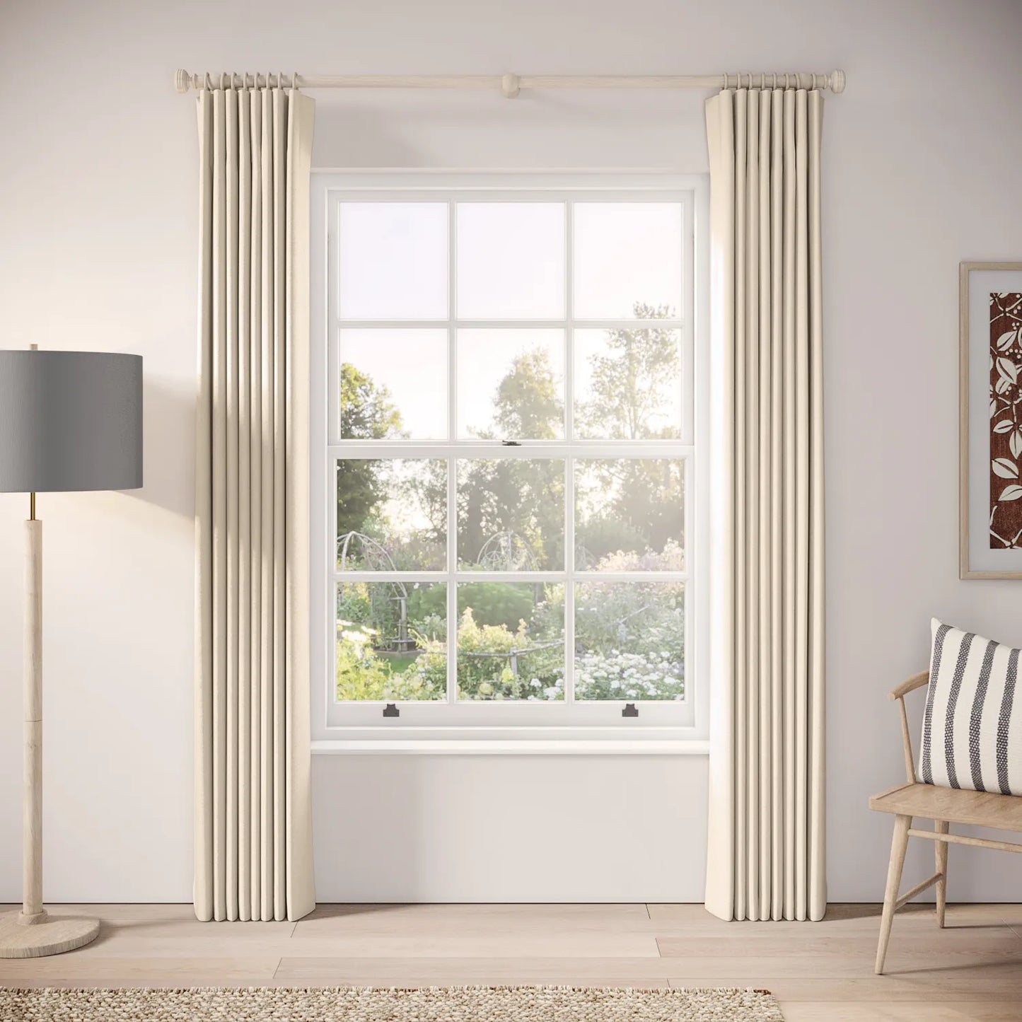 Matchbox Curtains - Linen Blend - Ostrich Egg