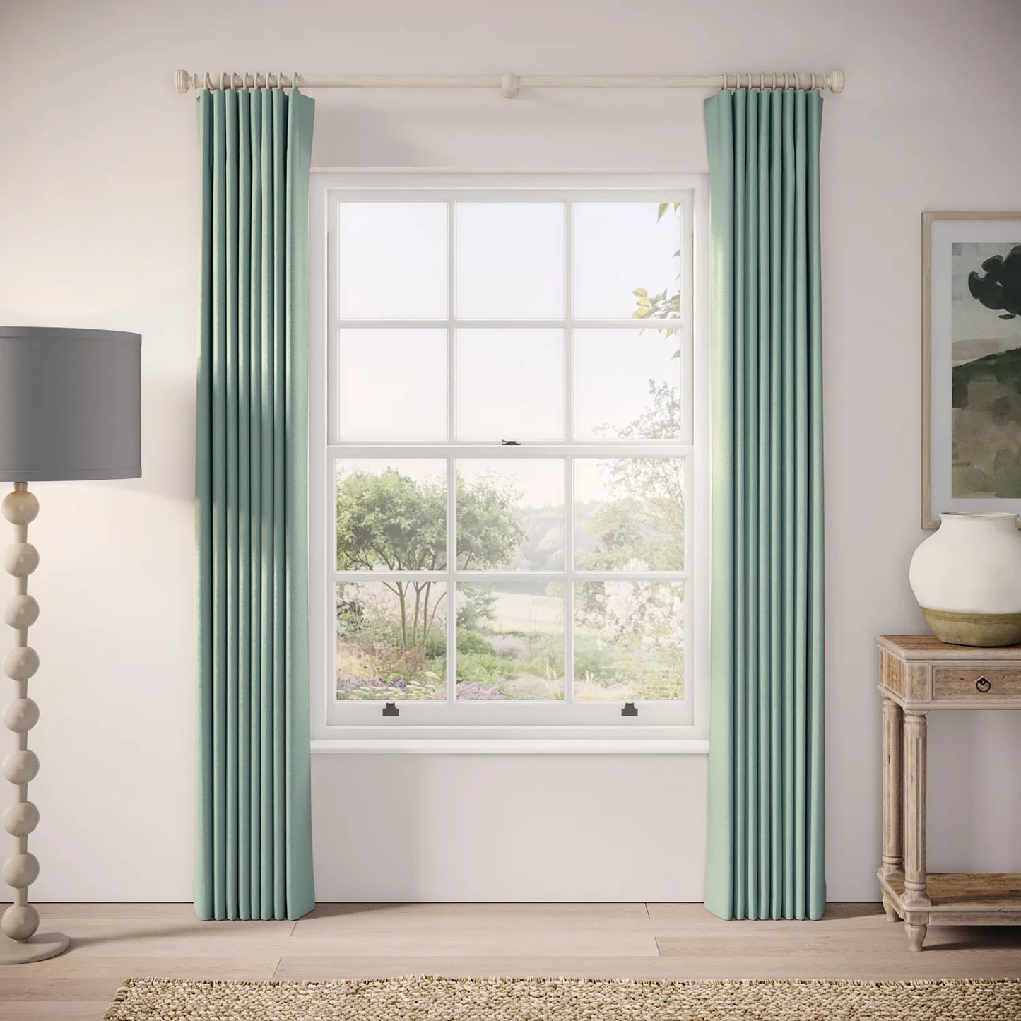 Matchbox Curtains - Linen Blend - Rockpool