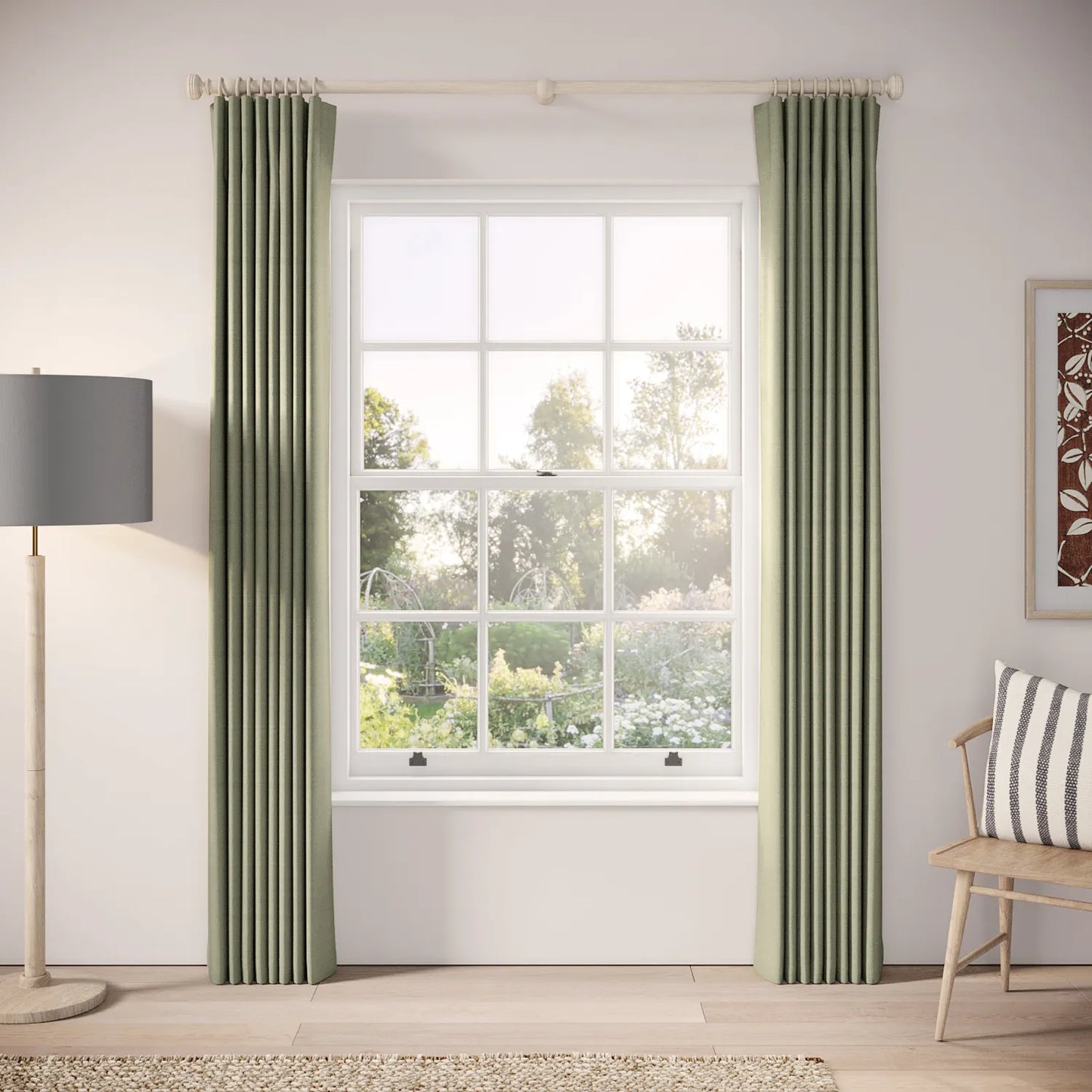 Matchbox Curtains - Pure Linen - Herbal