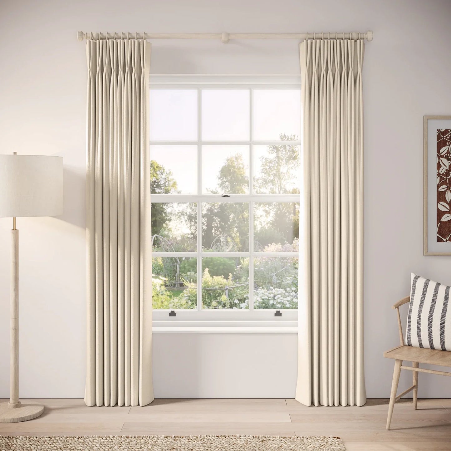 Merlin's Beard Curtains - Linen Blend - Ostrich Egg