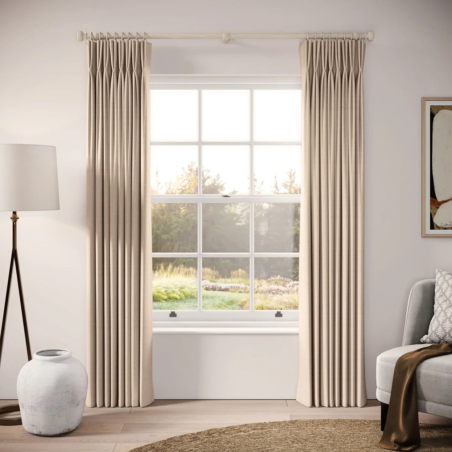 Merlin's Beard Curtains - Pure Linen - Conch