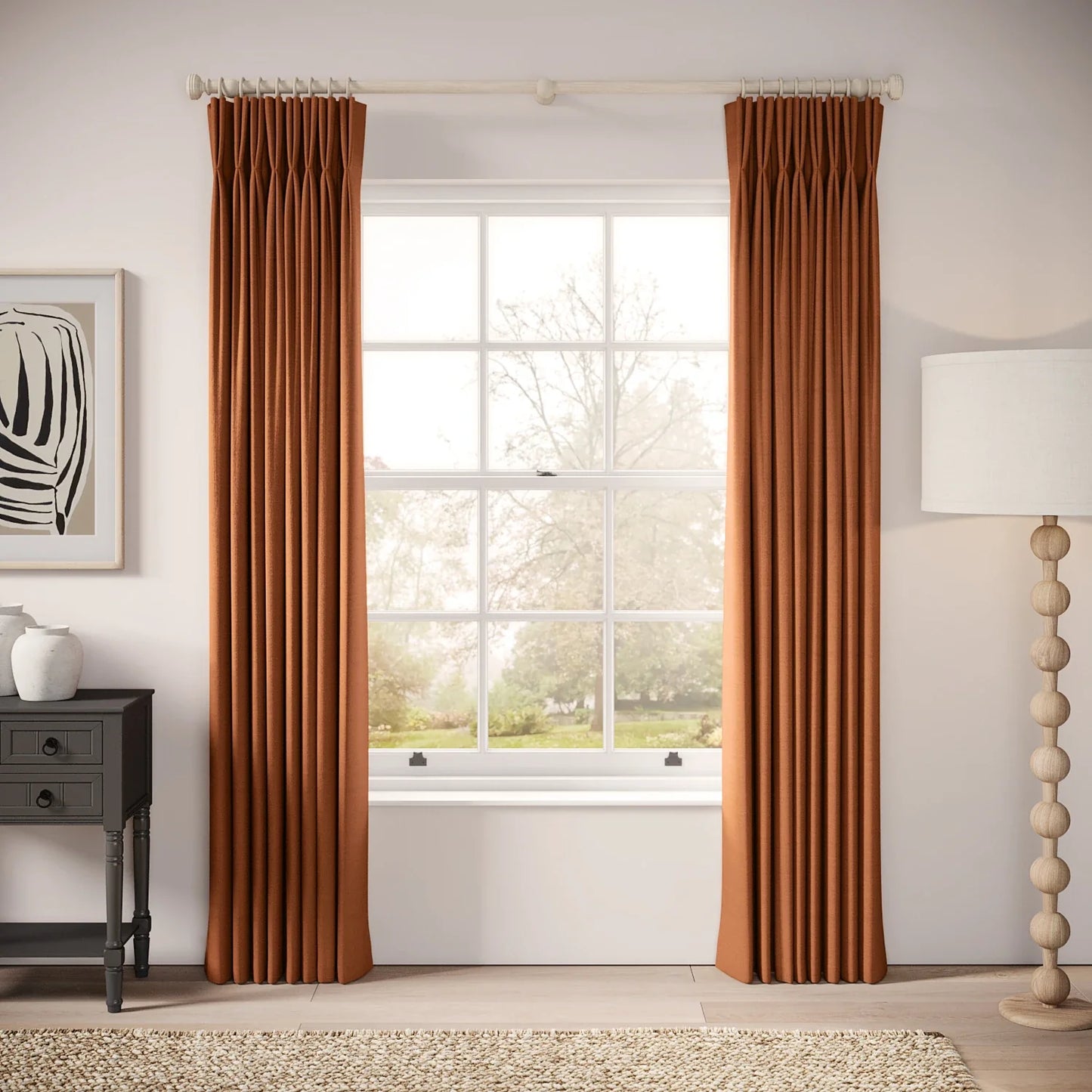 Merlin's Beard Curtains - Pure Linen - Rusty Bucket