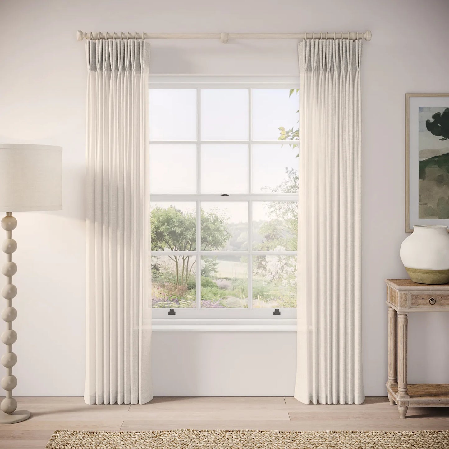 Merlin's Beard Curtains - Slubby Sheer - Lighthouse