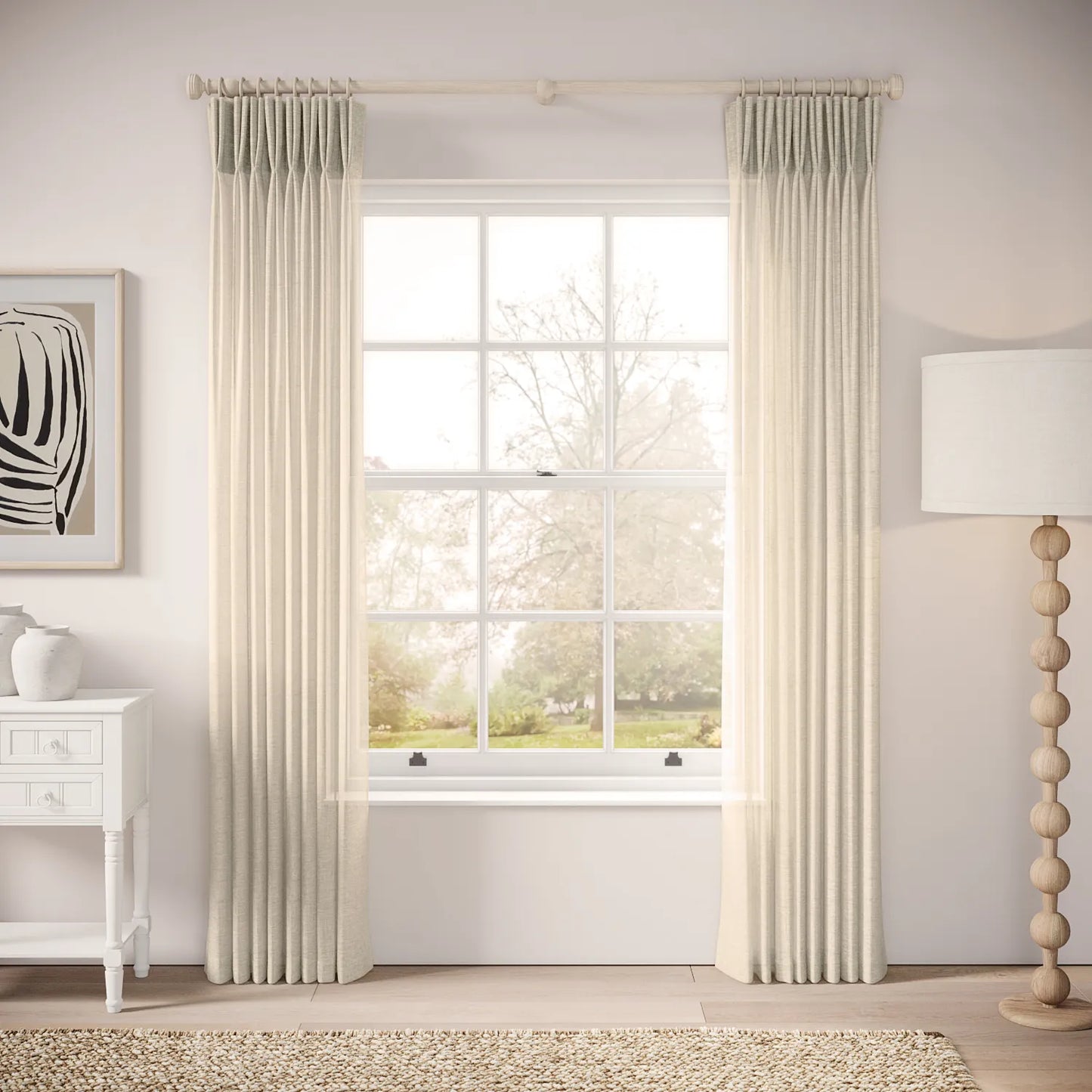 Merlin's Beard Curtains - Slubby Sheer - Nutty