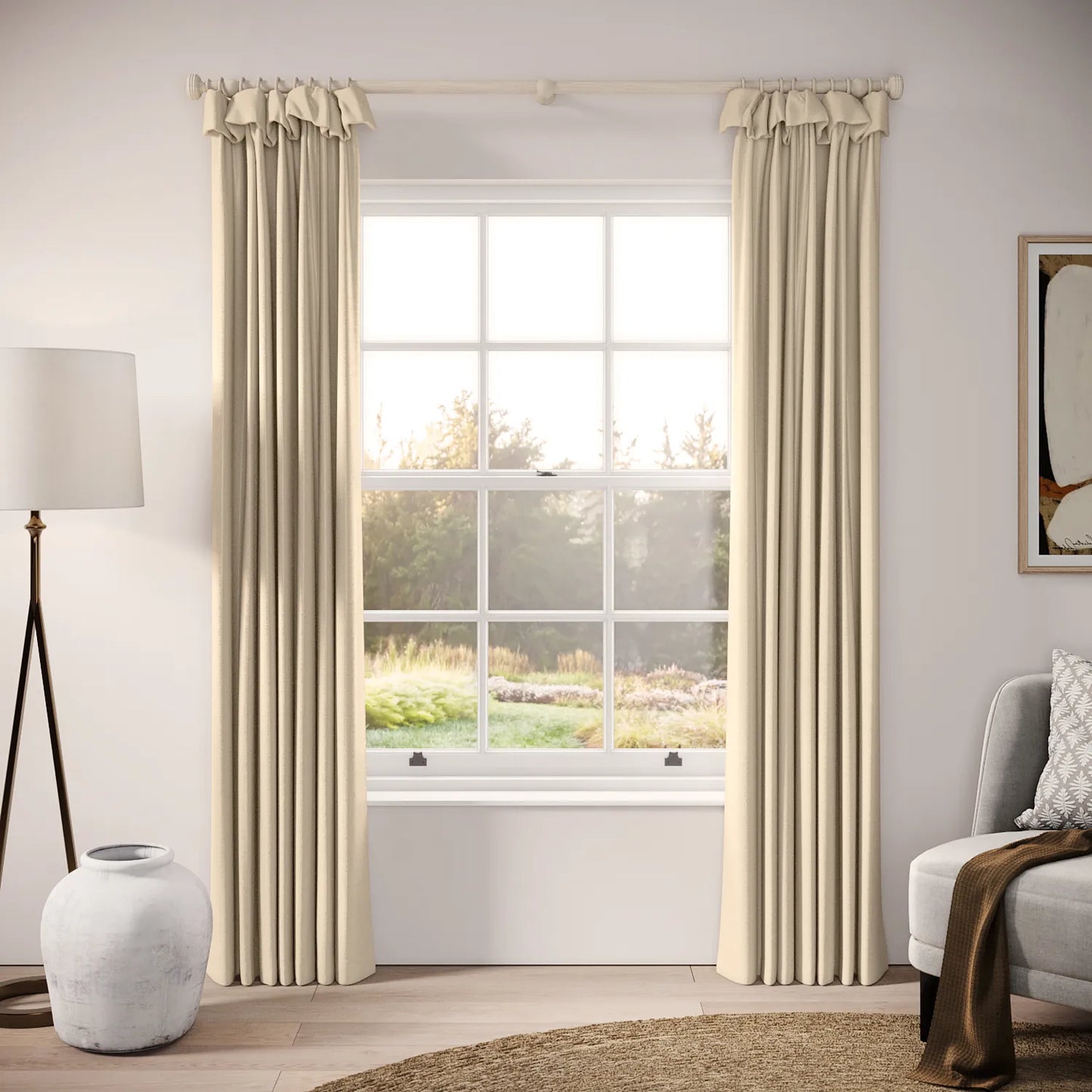 Mrs Twitchit Curtains - Eco Weave - Limpet