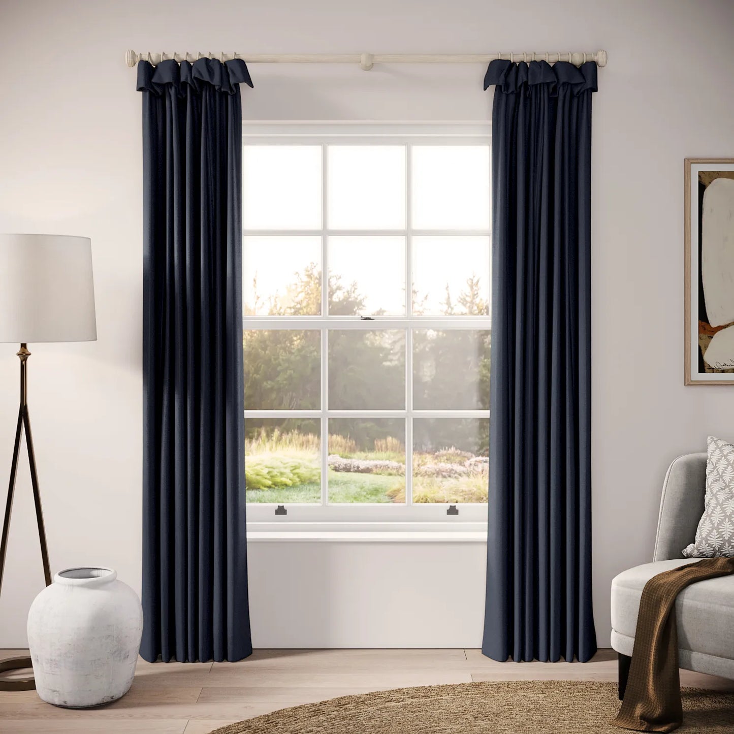 Mrs Twitchit Curtains - Eco Weave - Submarine