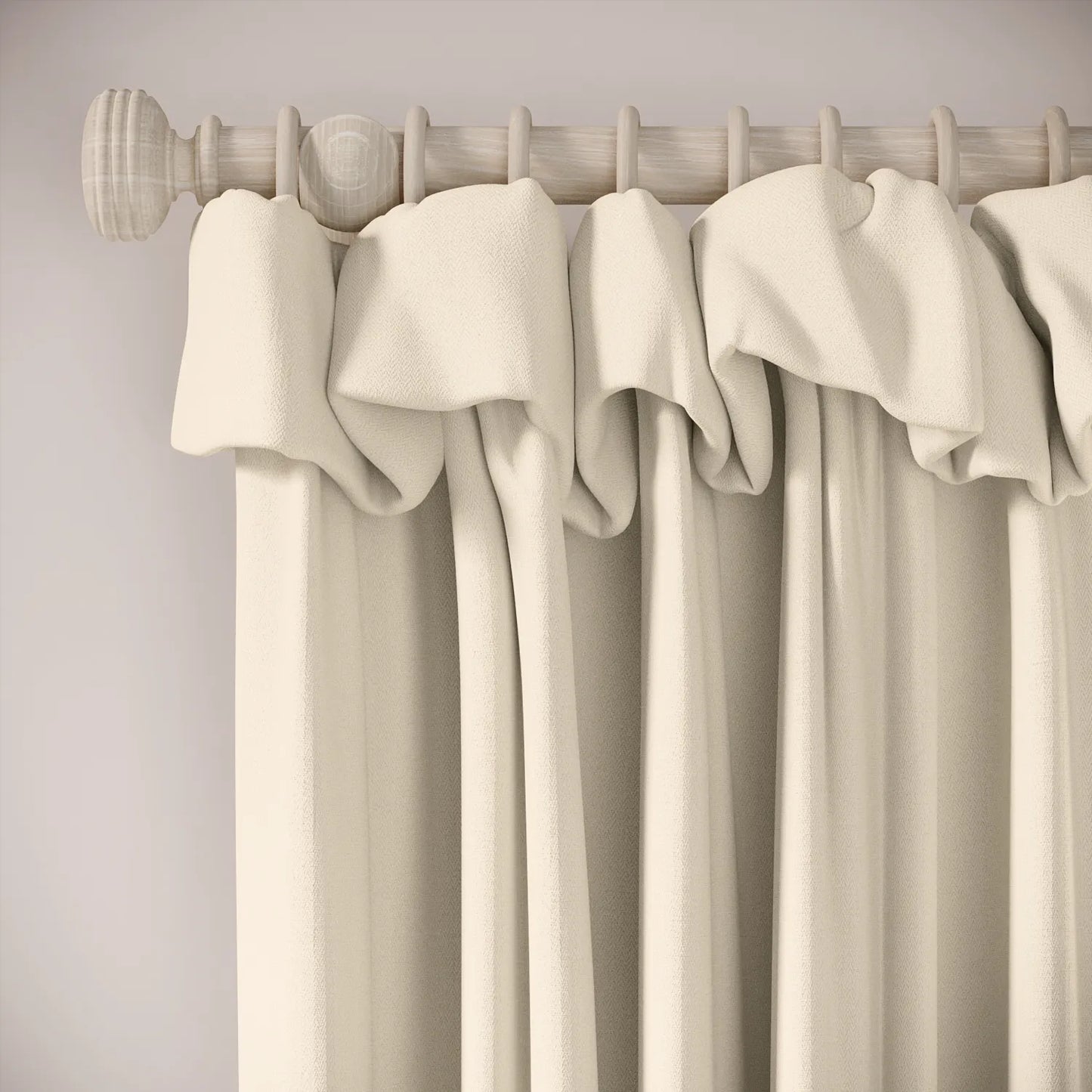 Mrs Twitchit Curtains - Linen Blend - Half Shell