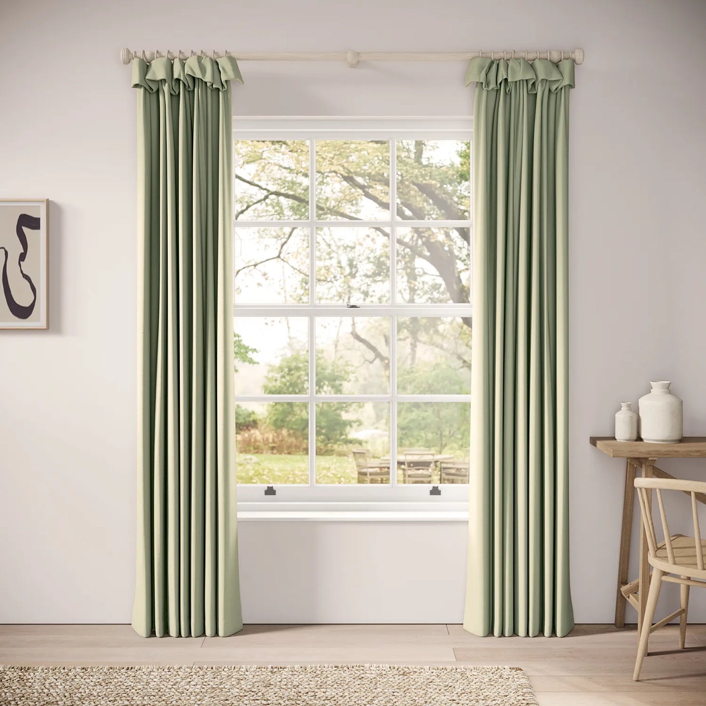 Mrs Twitchit Curtains - Linen Blend - Mint Julep