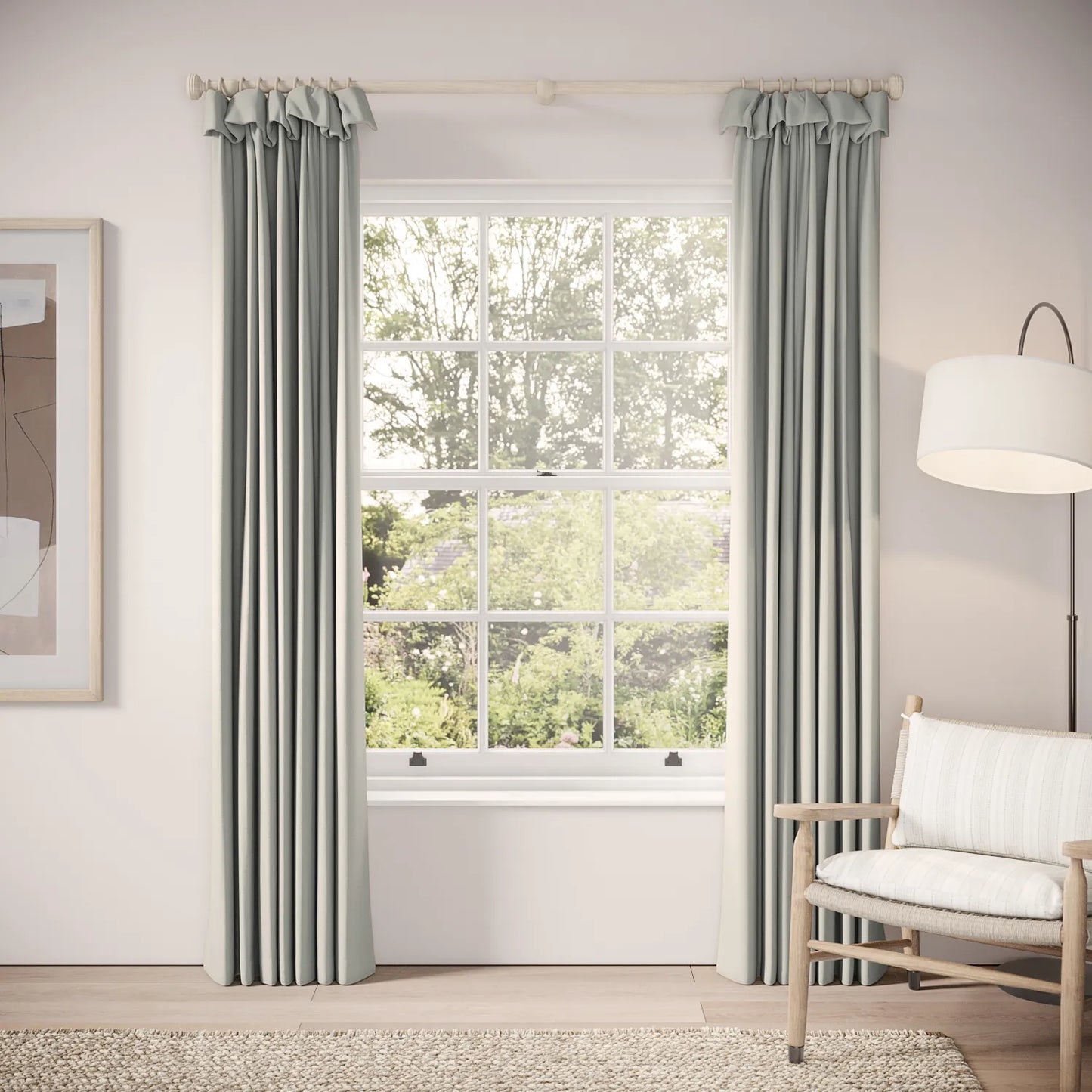 Mrs Twitchit Curtains - Linen Blend - Villa Blue