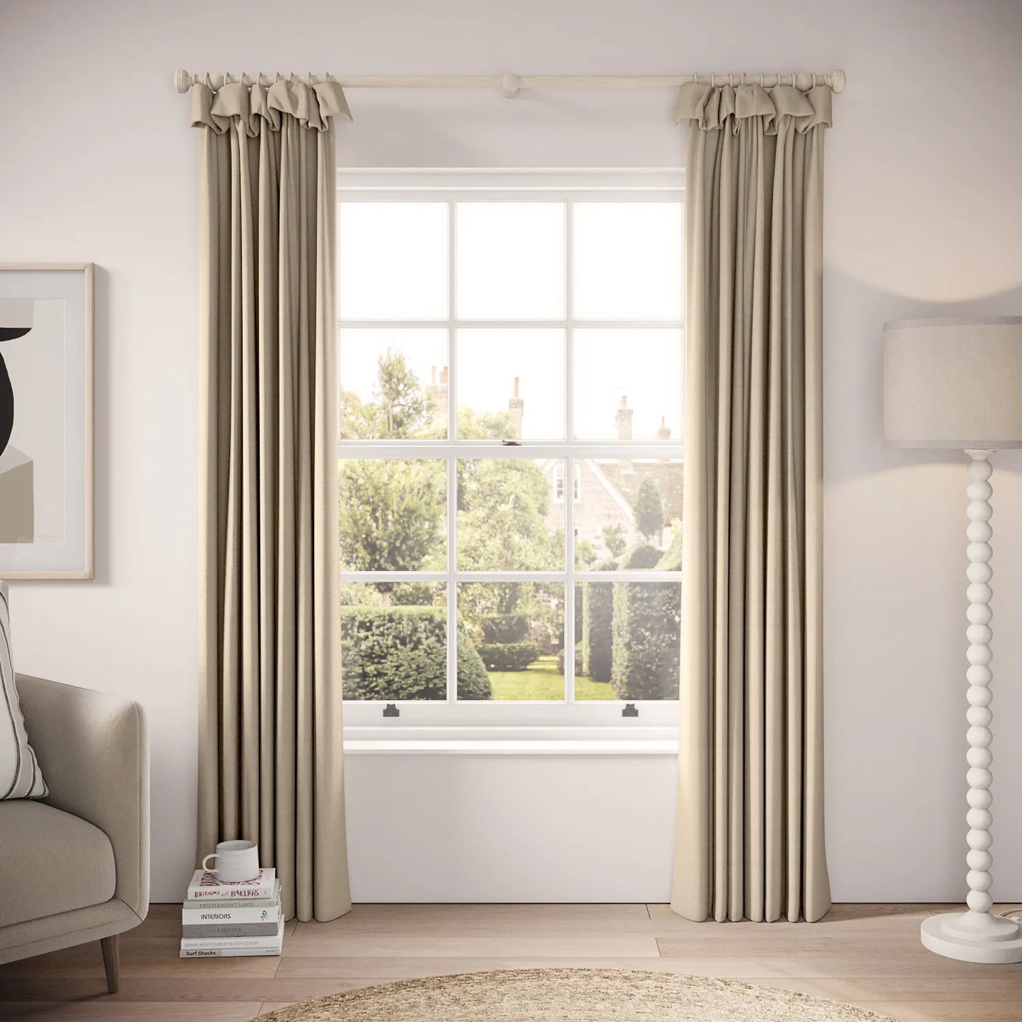 Mrs Twitchit Curtains - Pure Linen - Biscotti