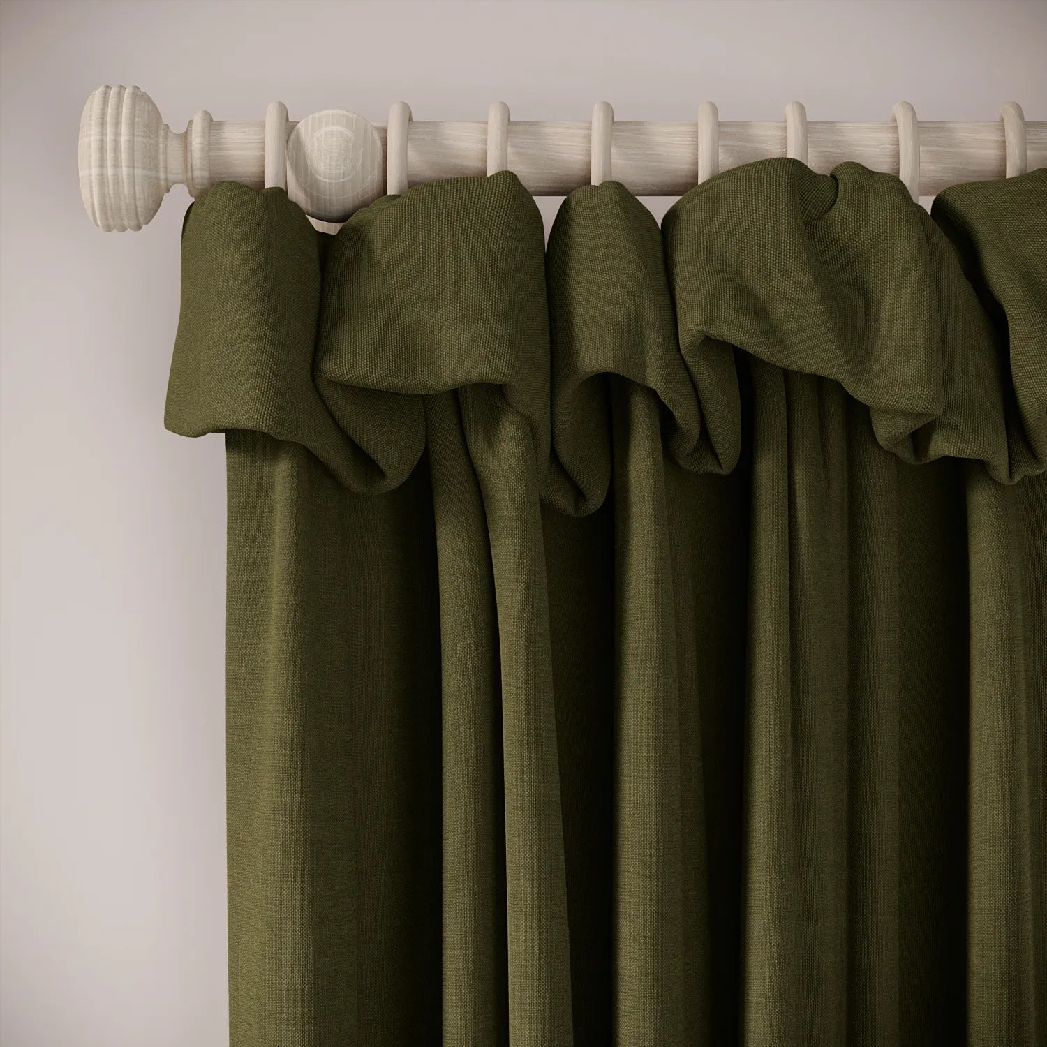 Mrs Twitchit Curtains - Pure Linen - Mossify