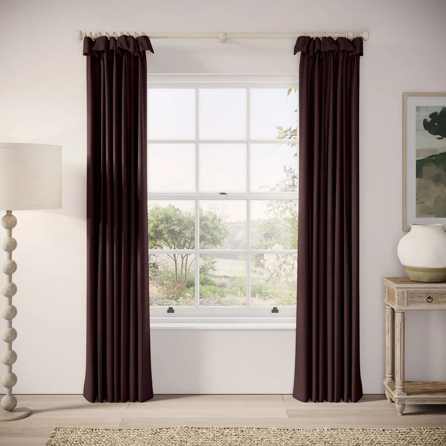 Mrs Twitchit Curtains - Pure Linen - Plumble