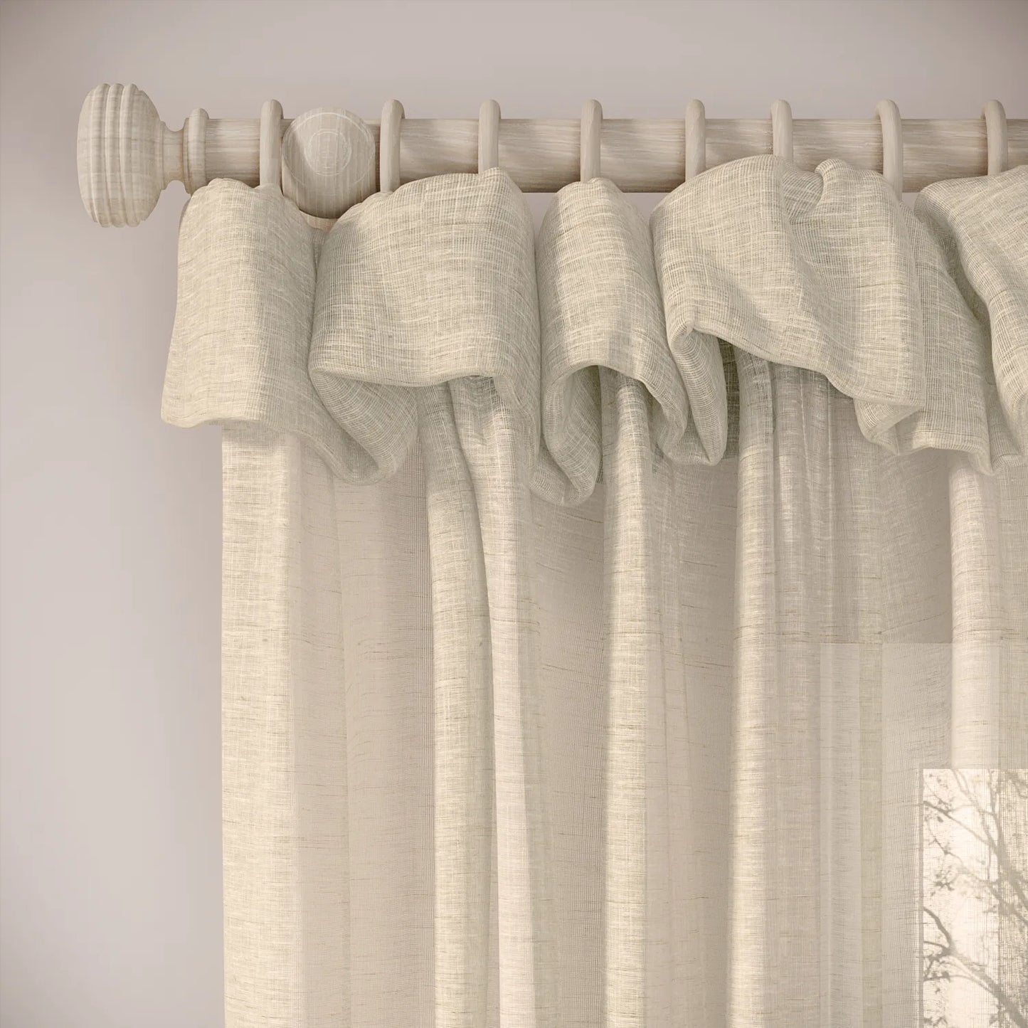 Mrs Twitchit Curtains - Slubby Sheer - Nutty