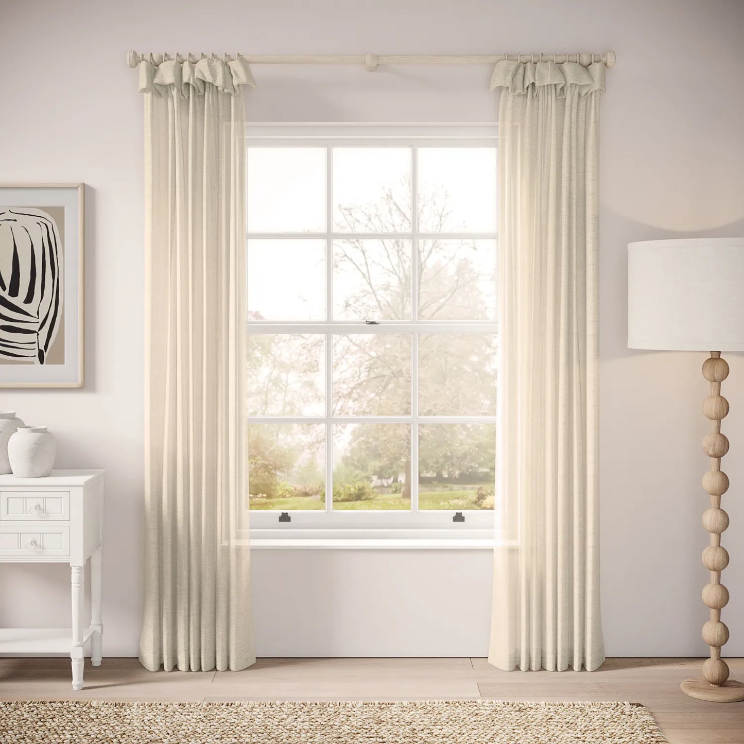 Mrs Twitchit Curtains - Slubby Sheer - Nutty