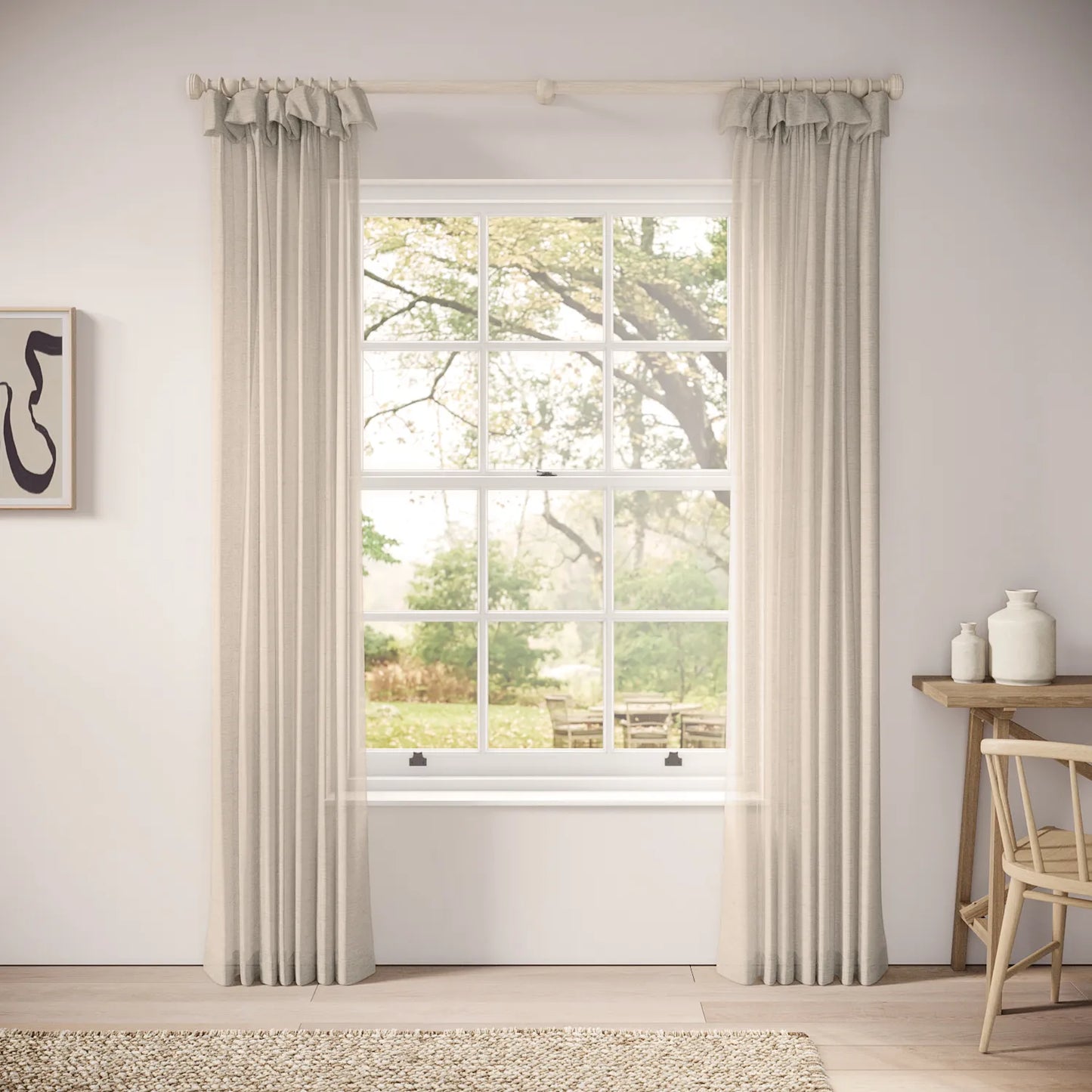 Mrs Twitchit Curtains - Slubby Sheer - Oatmilk