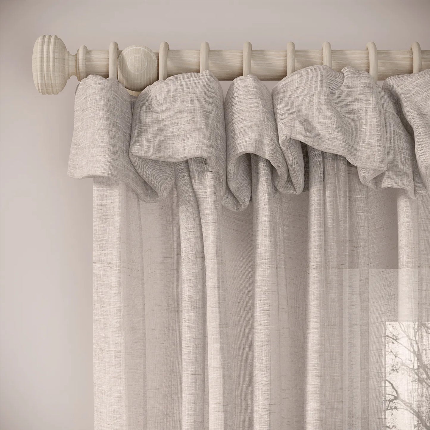 Mrs Twitchit Curtains - Slubby Sheer - Tasteful