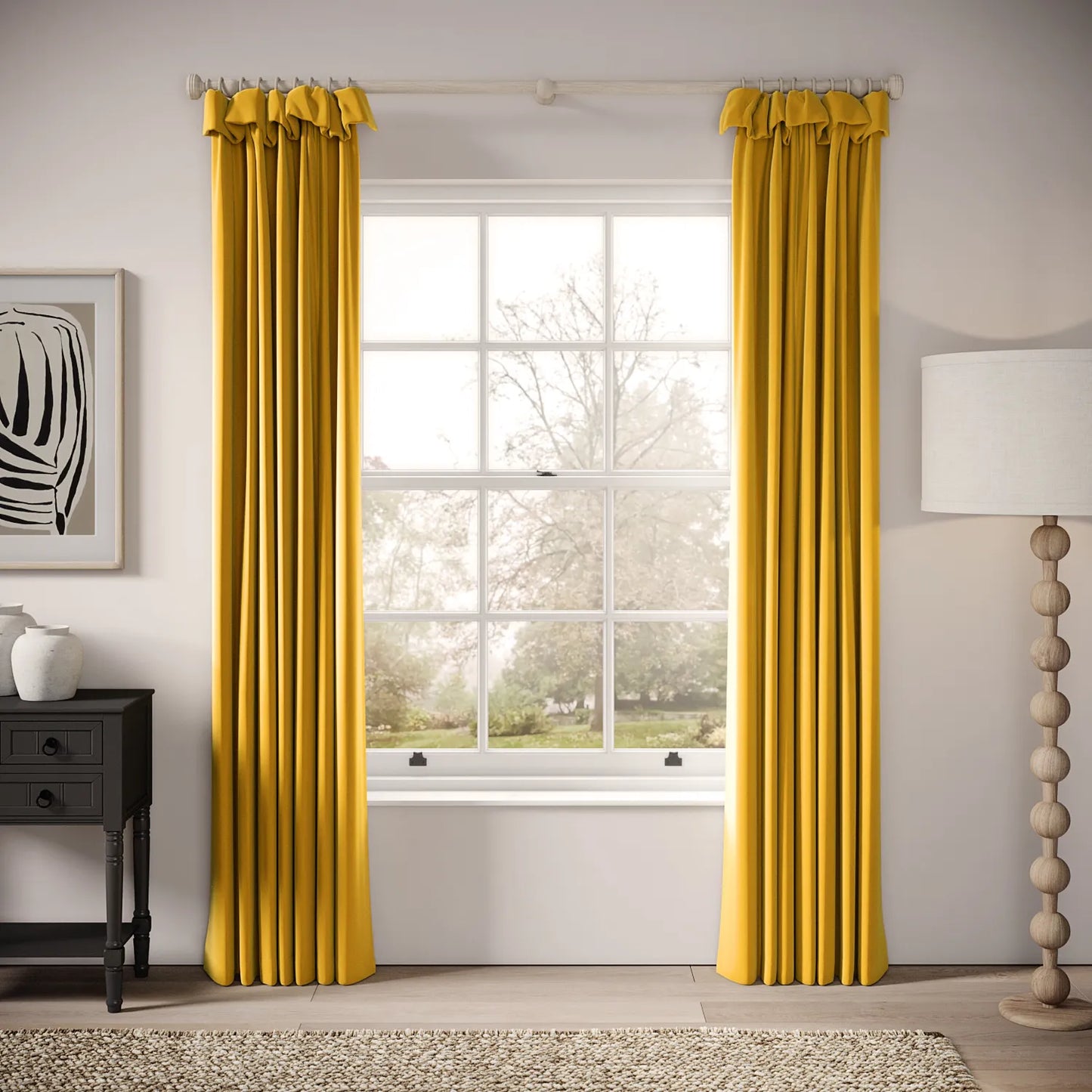 Mrs Twitchit Curtains - Soft Velvet - Mustardseed