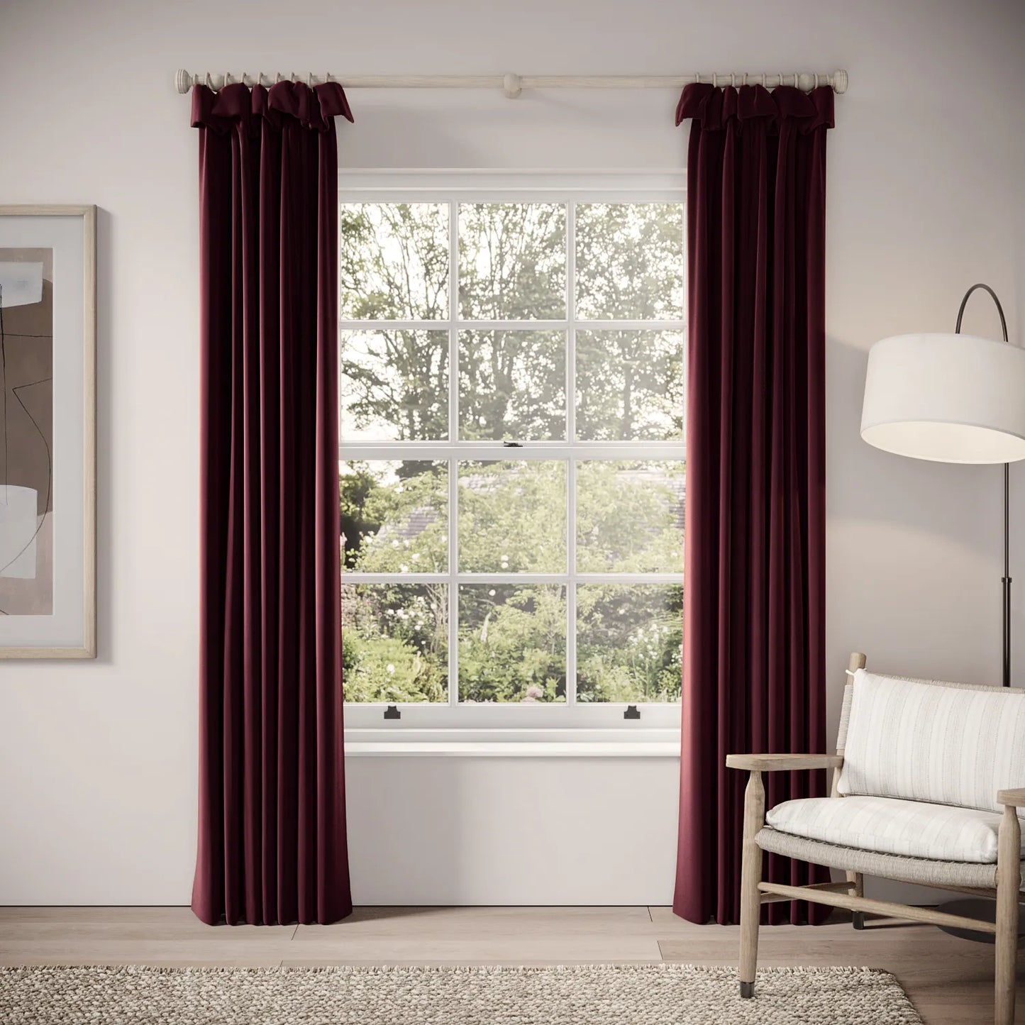 Mrs Twitchit Curtains - Soft Velvet - Tempranillo