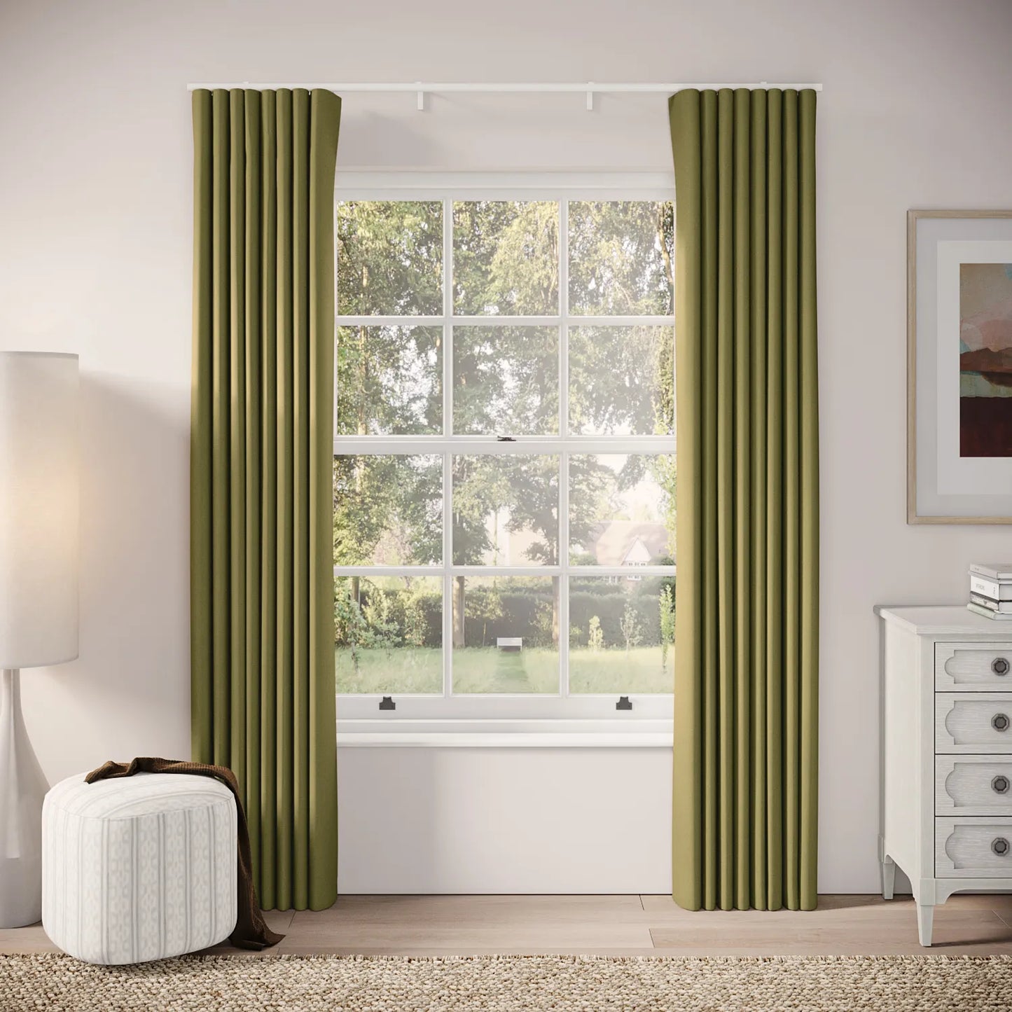 Porthcawl Curtains - Brushed Cotton - Cricket