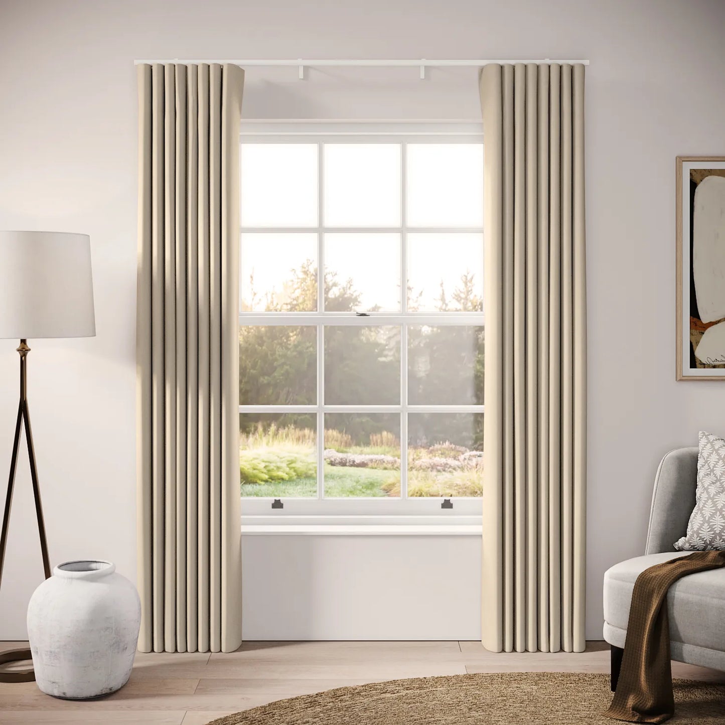 Porthcawl Curtains - Brushed Cotton - Mantlepiece