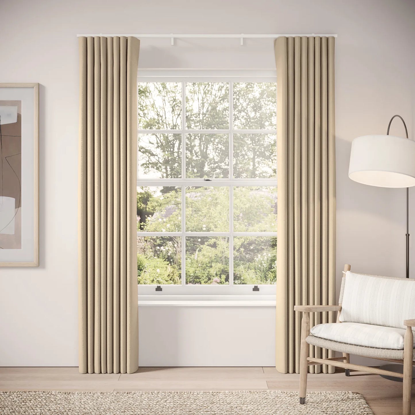 Porthcawl Curtains - Eco Weave - Milky Coffee
