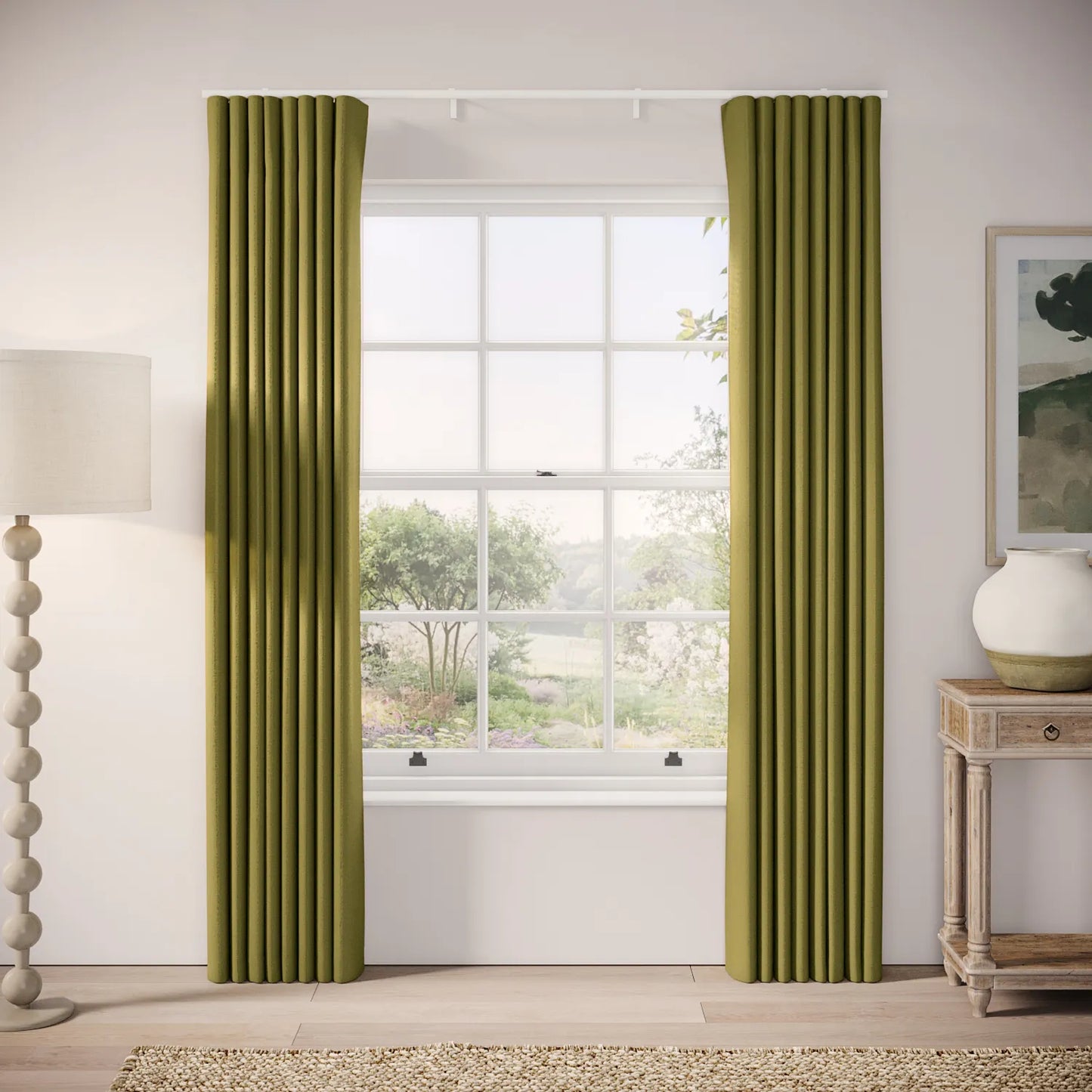 Porthcawl Curtains - Eco Weave - Thyme Lord