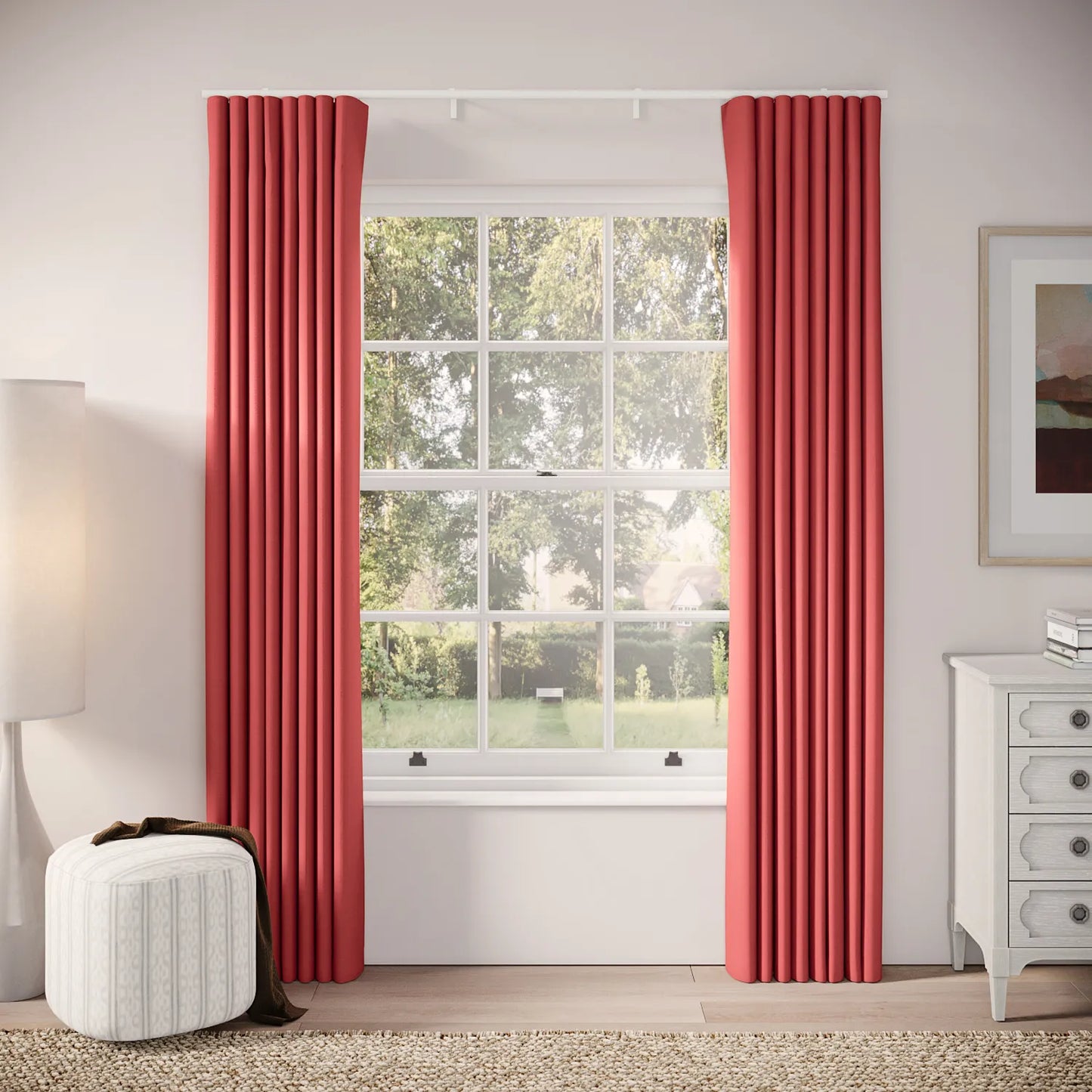 Porthcawl Curtains - Linen Blend - Crimsonite
