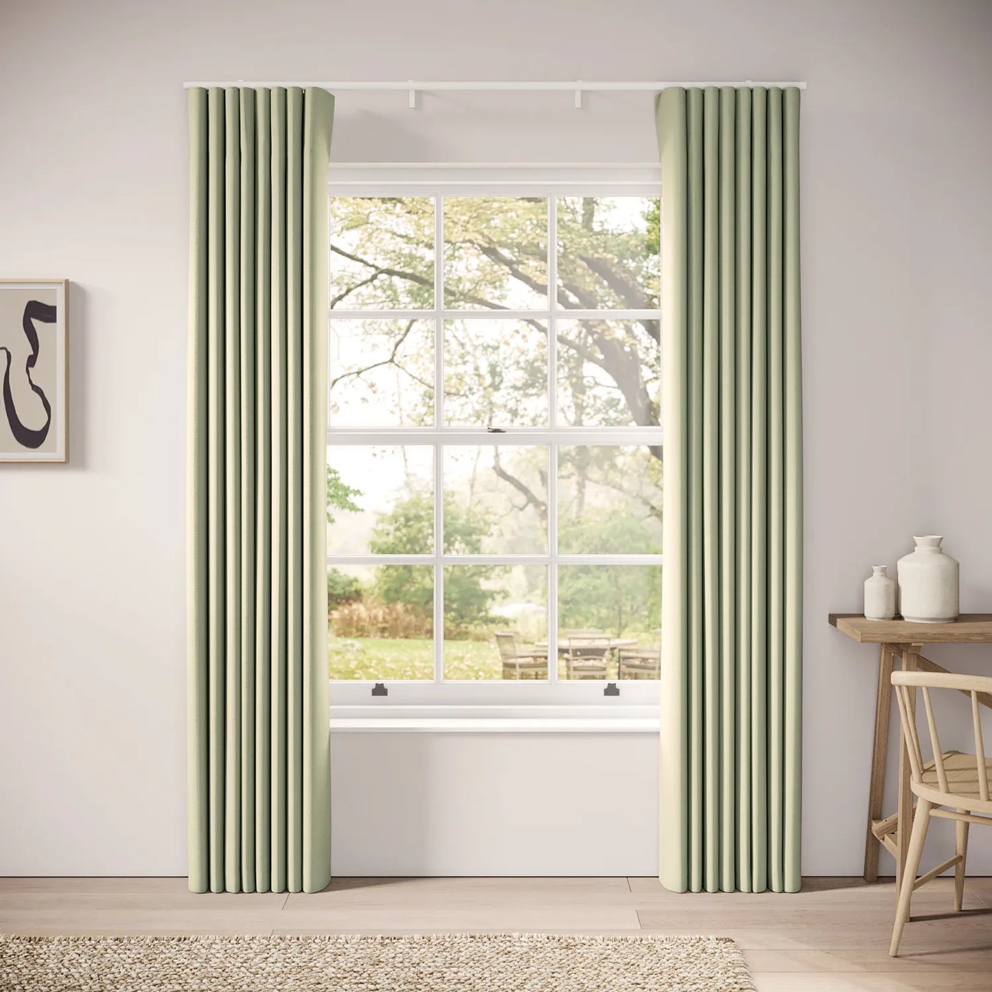 Porthcawl Curtains - Linen Blend - Mint Julep
