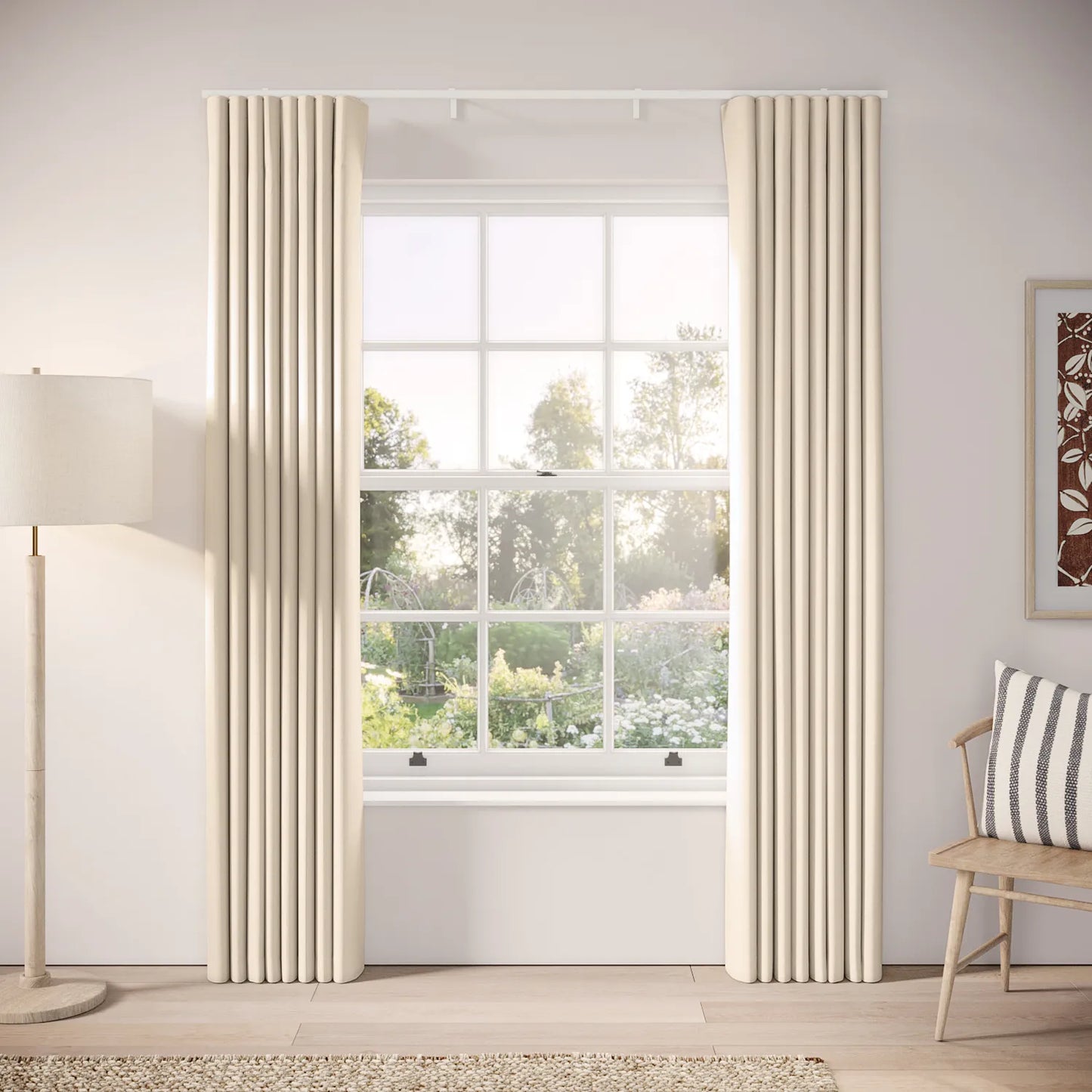 Porthcawl Curtains - Linen Blend - Ostrich Egg